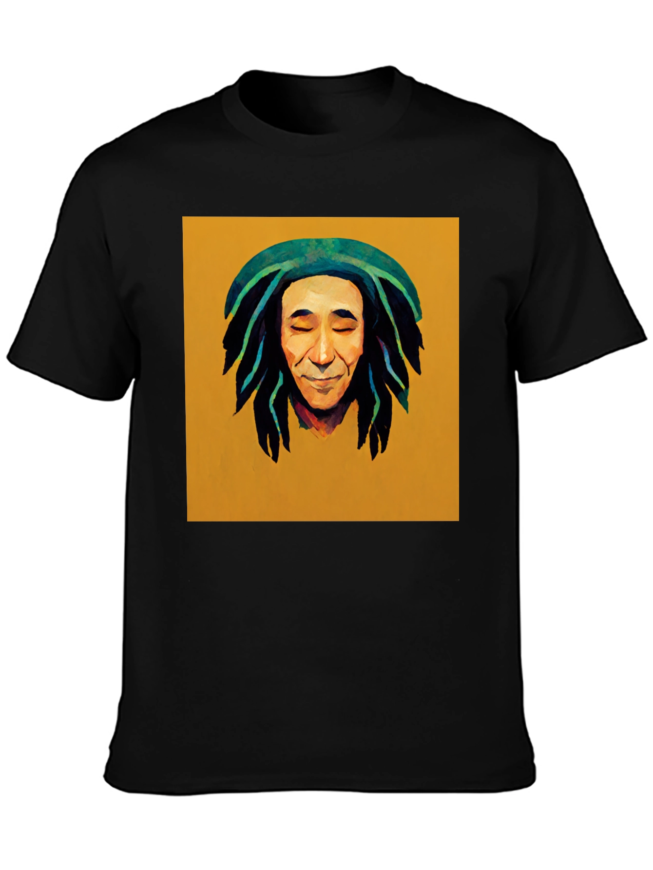 Rasta Man Graphic Black T-Shirt