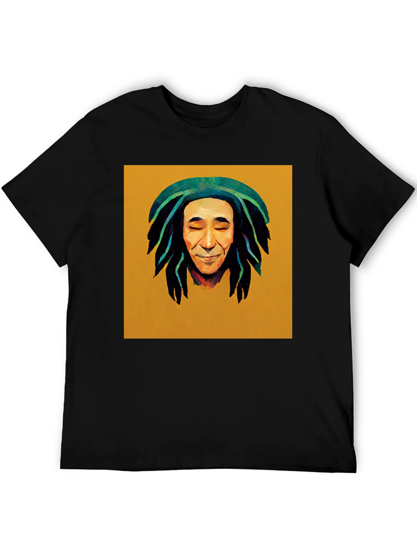 Rasta Man Graphic Black T-Shirt