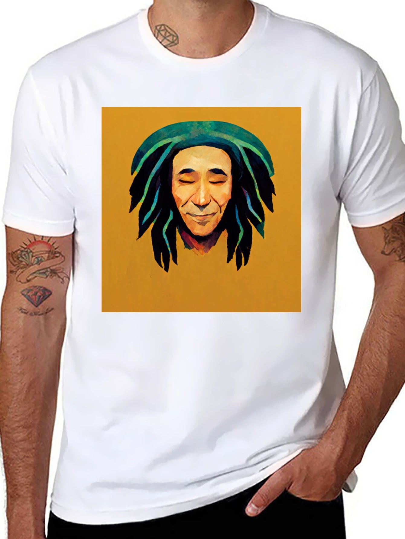 Rasta Man Graphic Black T-Shirt
