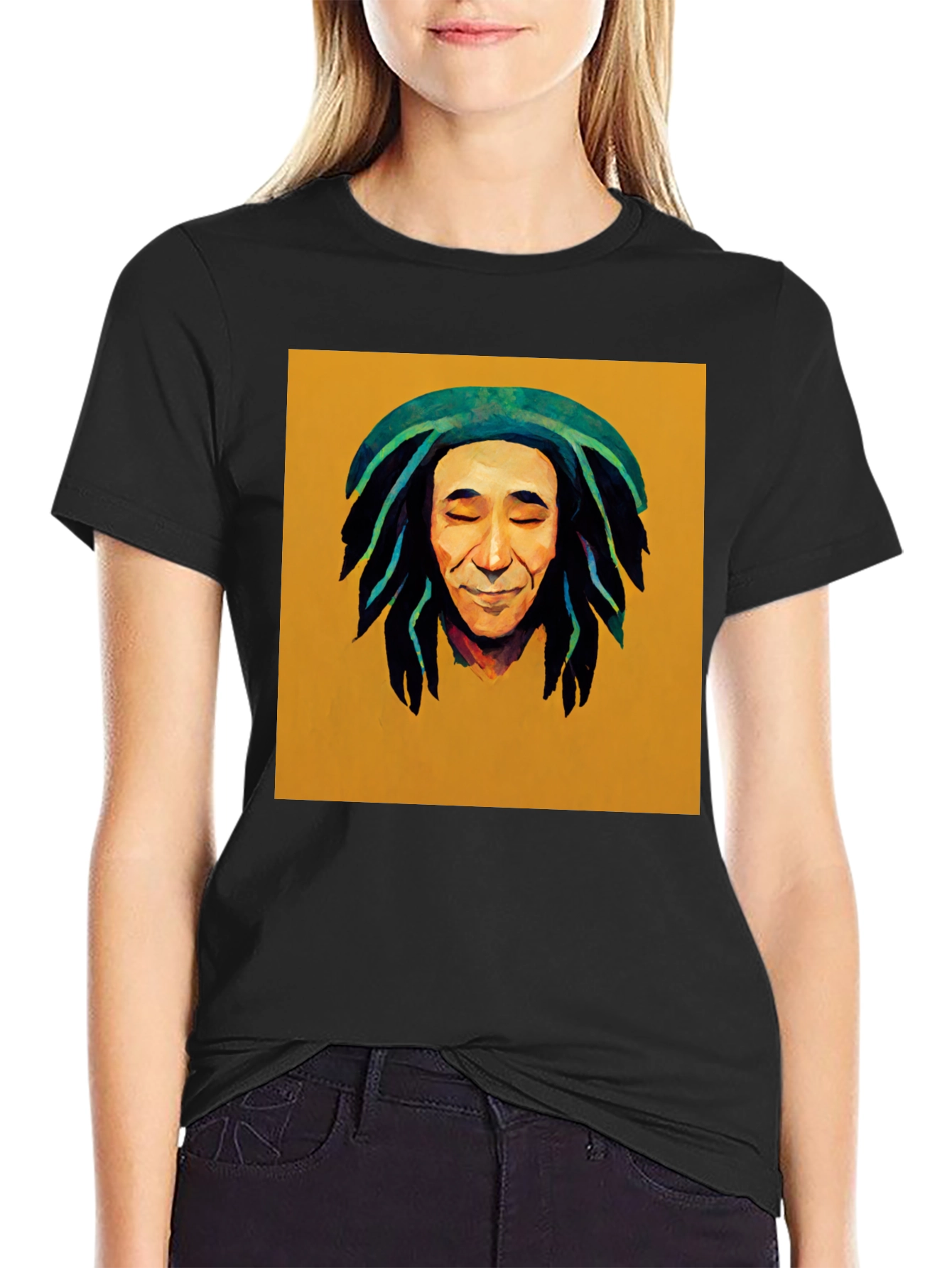 Rasta Man Graphic Black T-Shirt
