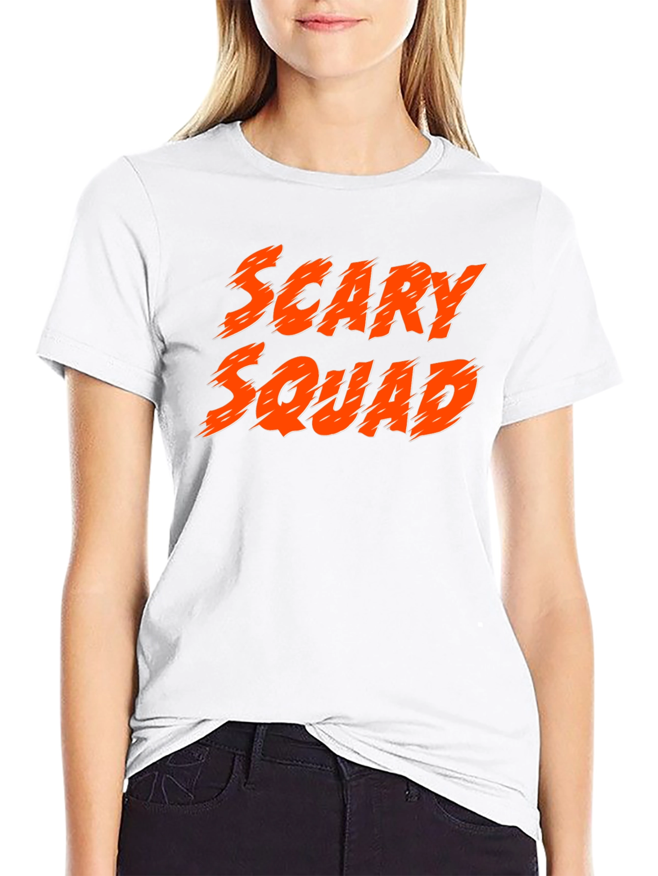 Scary Squad Graphic Print Black T-Shirt