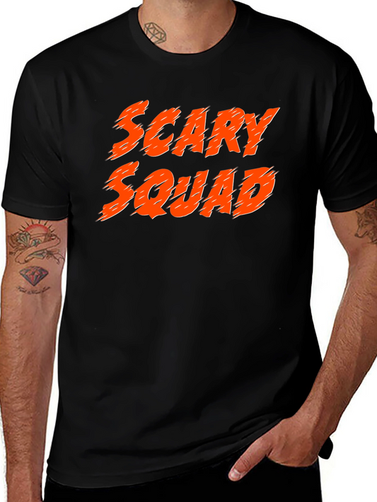Scary Squad Graphic Print Black T-Shirt