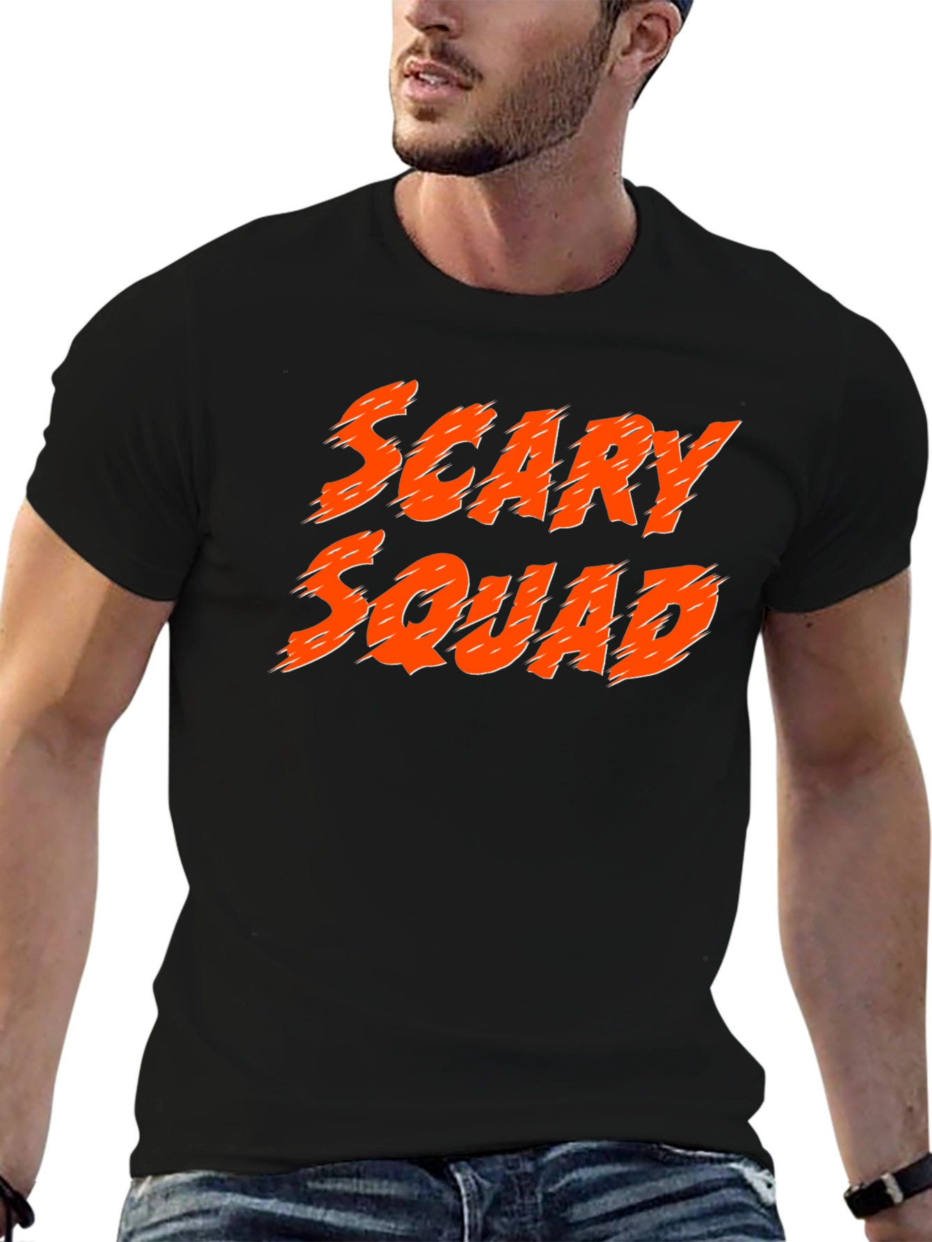 Scary Squad Graphic Print Black T-Shirt