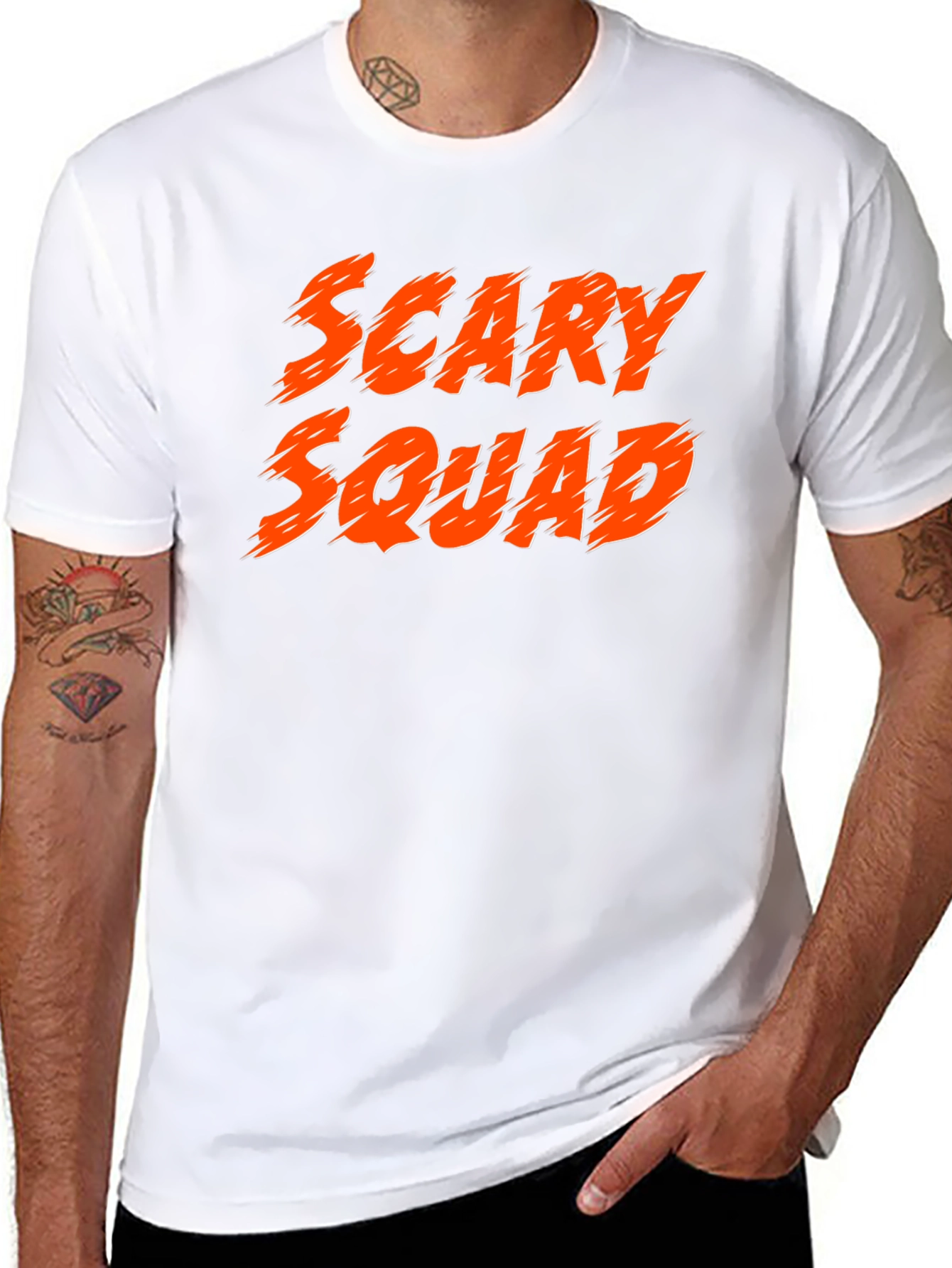 Scary Squad Graphic Print Black T-Shirt
