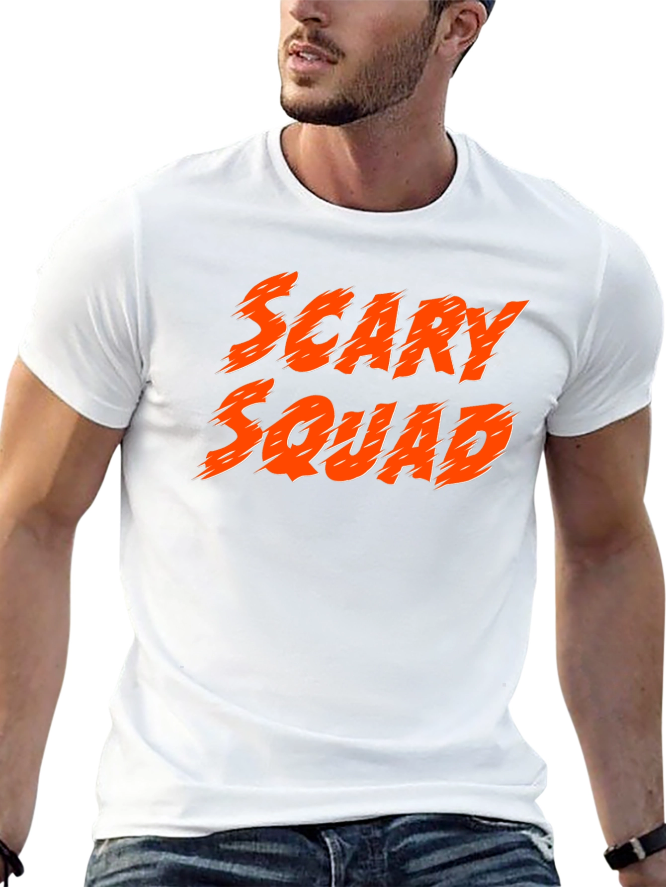 Scary Squad Graphic Print Black T-Shirt