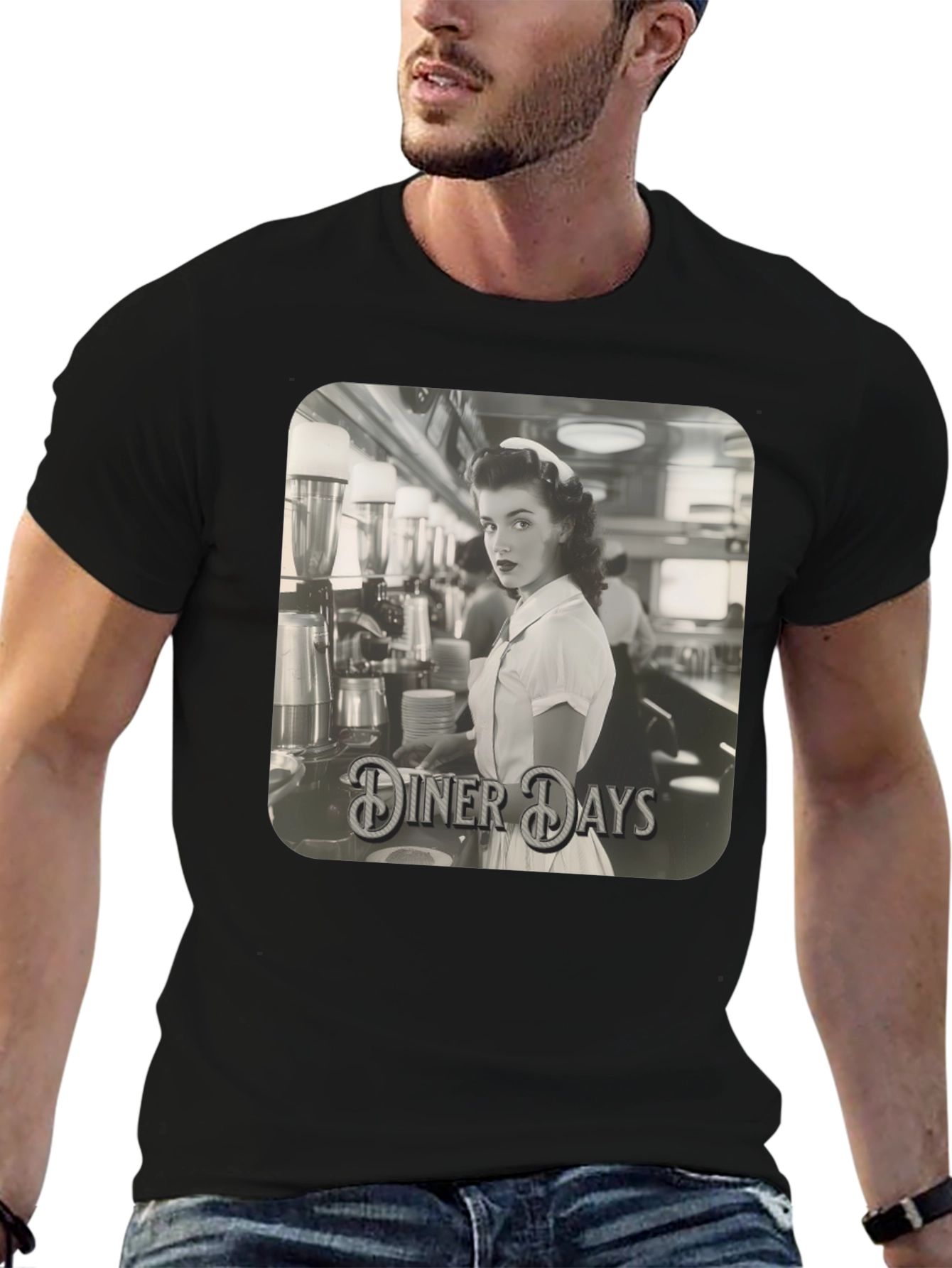 Diner Days Retro Graphic T-Shirt