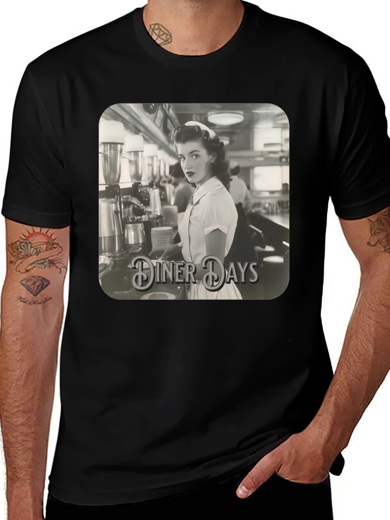 Diner Days Retro Graphic T-Shirt