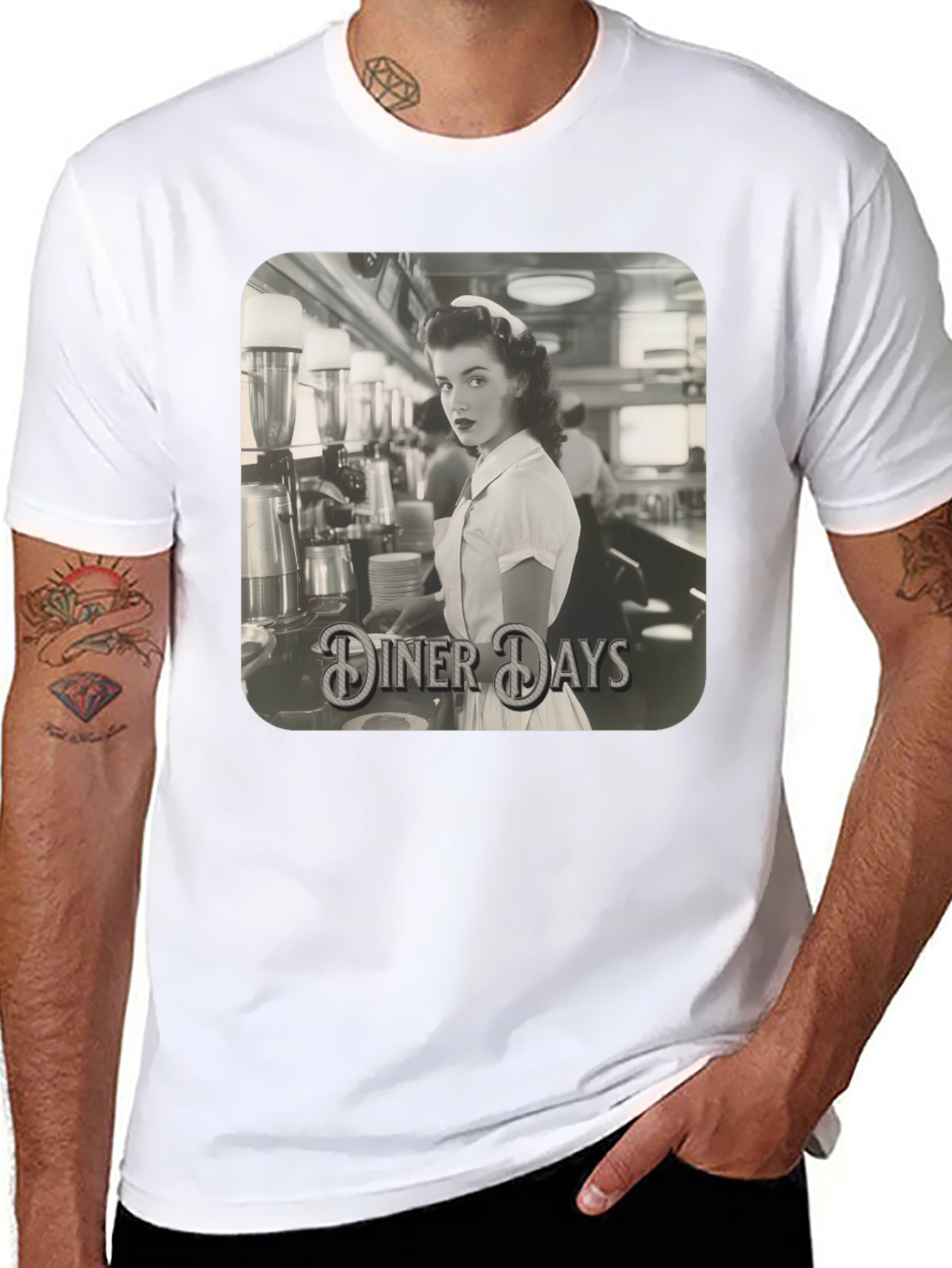 Diner Days Retro Graphic T-Shirt