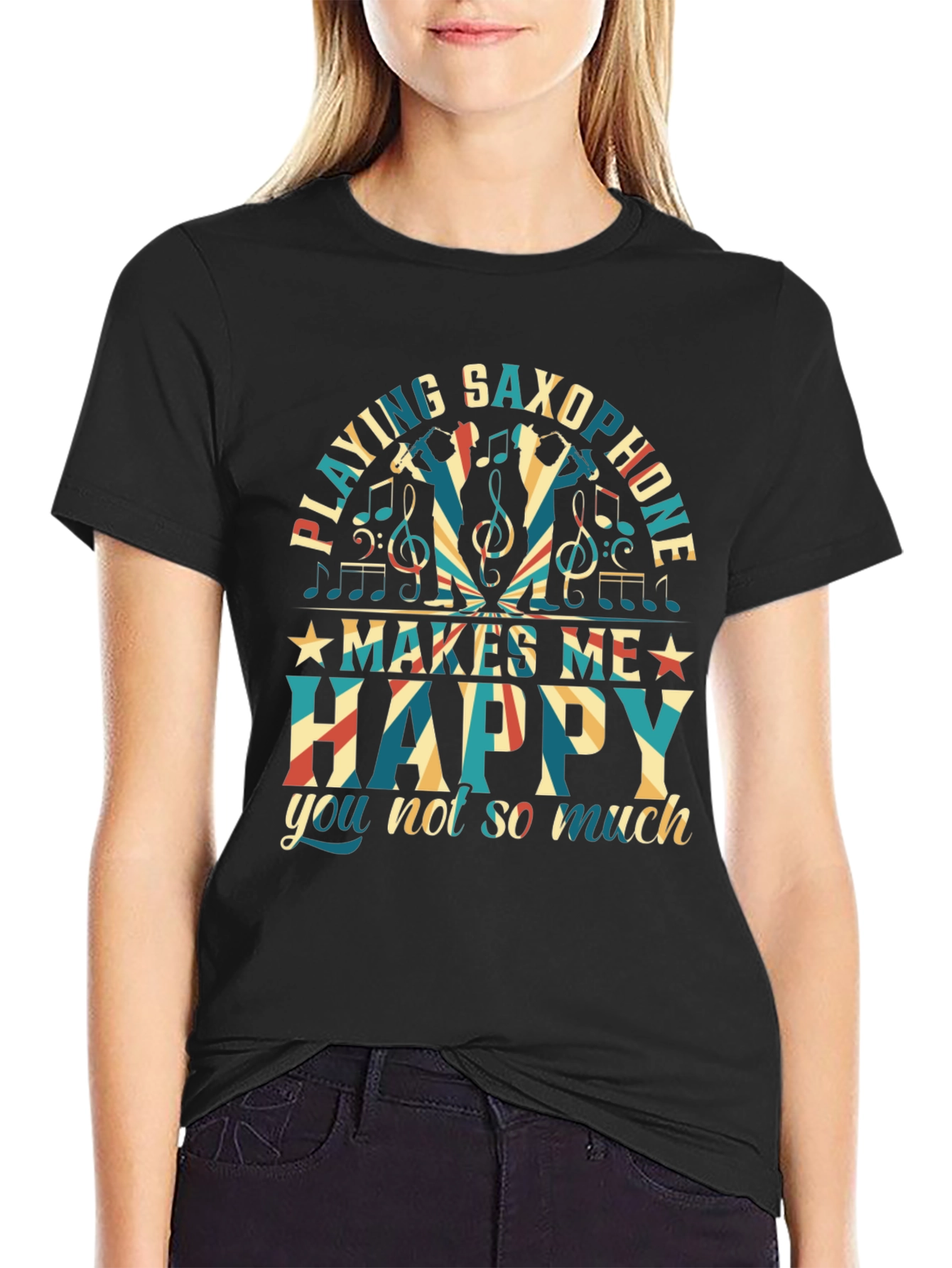 Saxophone Player T-Shirt - Makes Me Happy Tee
