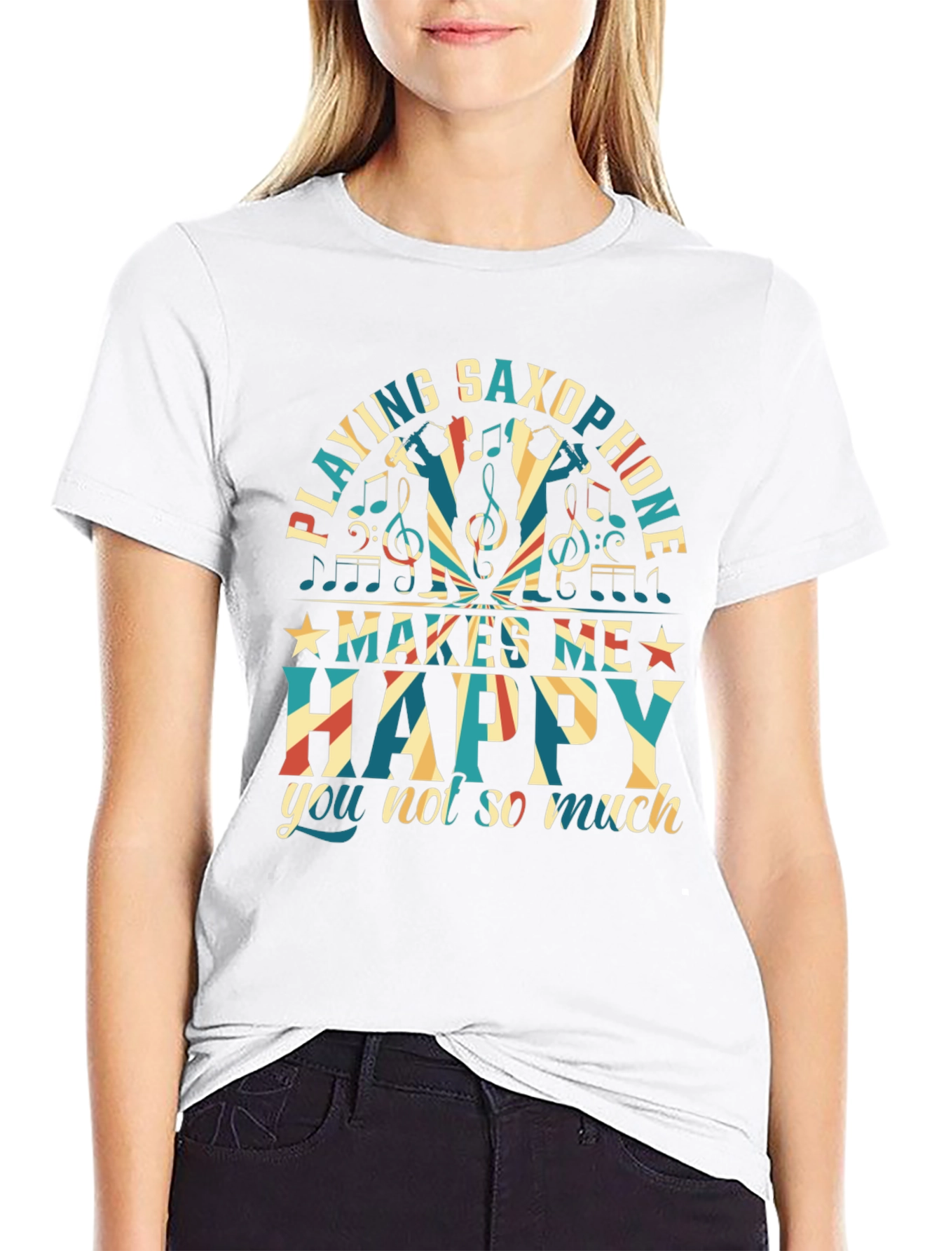 Saxophone Player T-Shirt - Makes Me Happy Tee