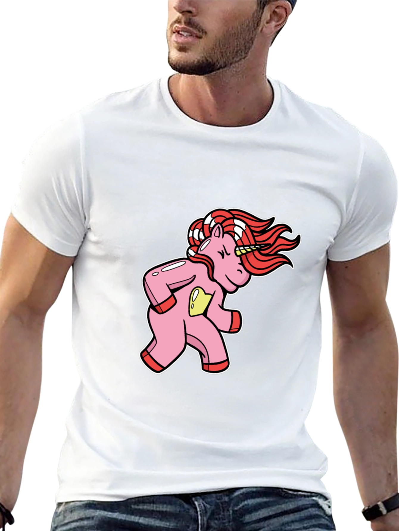 Unicorn Cartoon Graphic Black T-Shirt