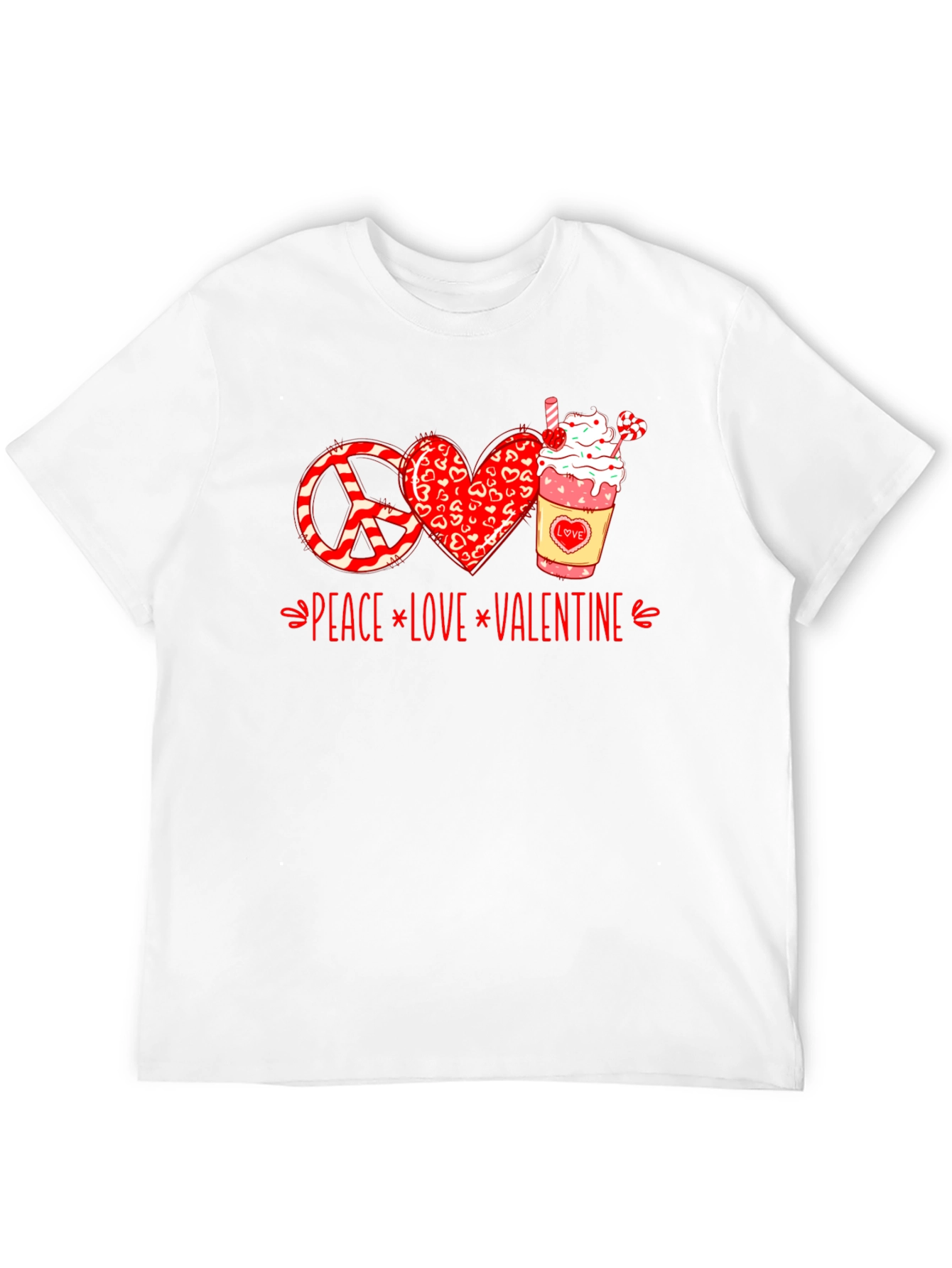 Peace Love Valentine T-Shirt - Holiday Graphic Tee