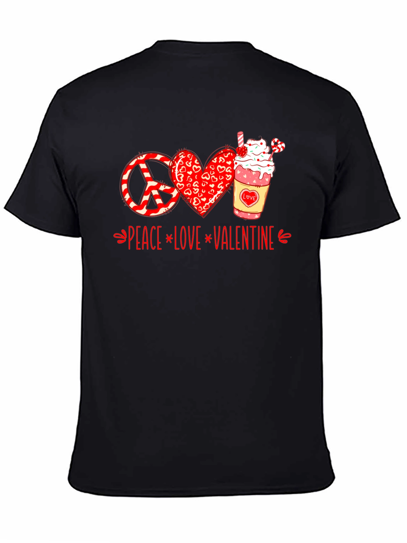 Peace Love Valentine T-Shirt - Holiday Graphic Tee