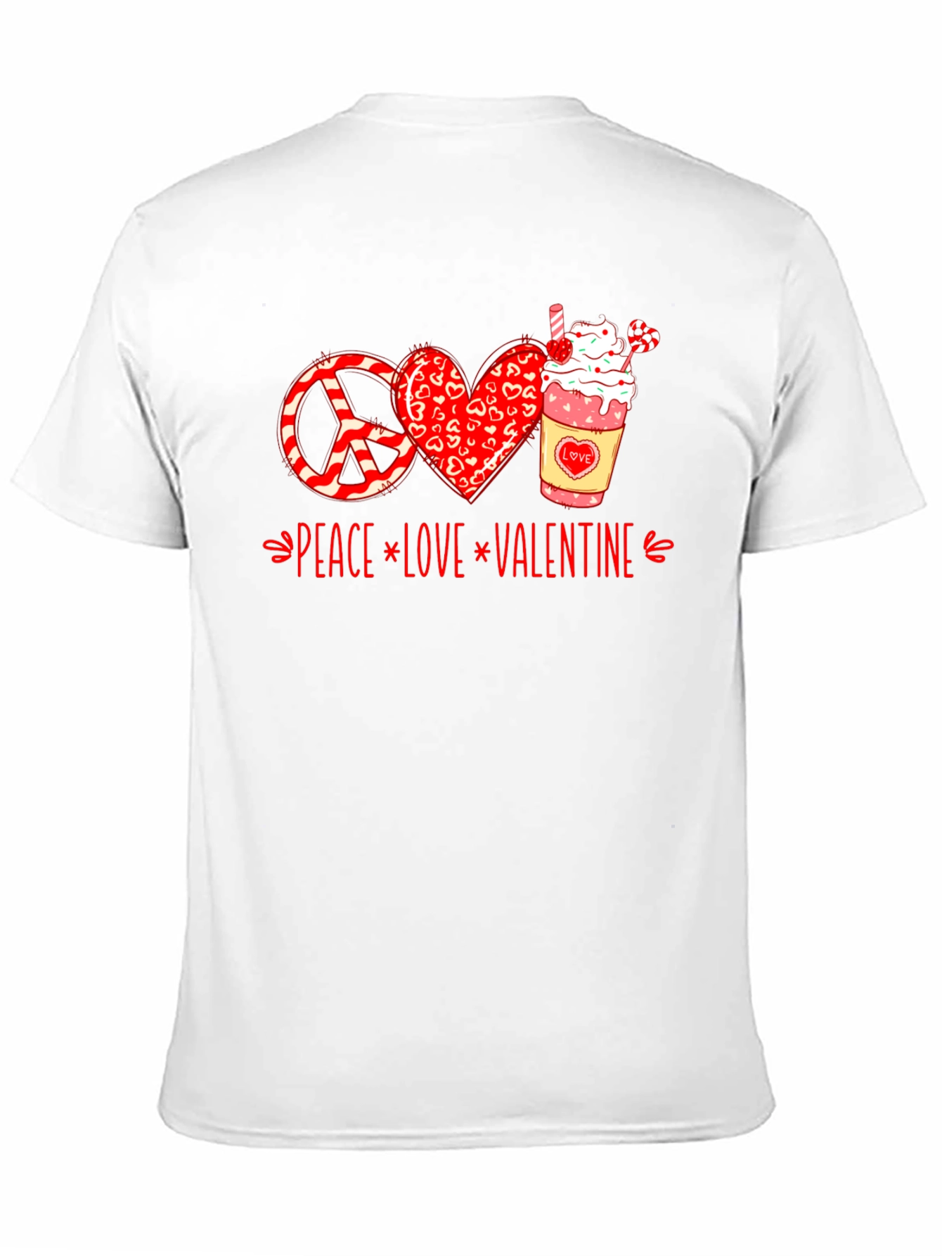 Peace Love Valentine T-Shirt - Holiday Graphic Tee
