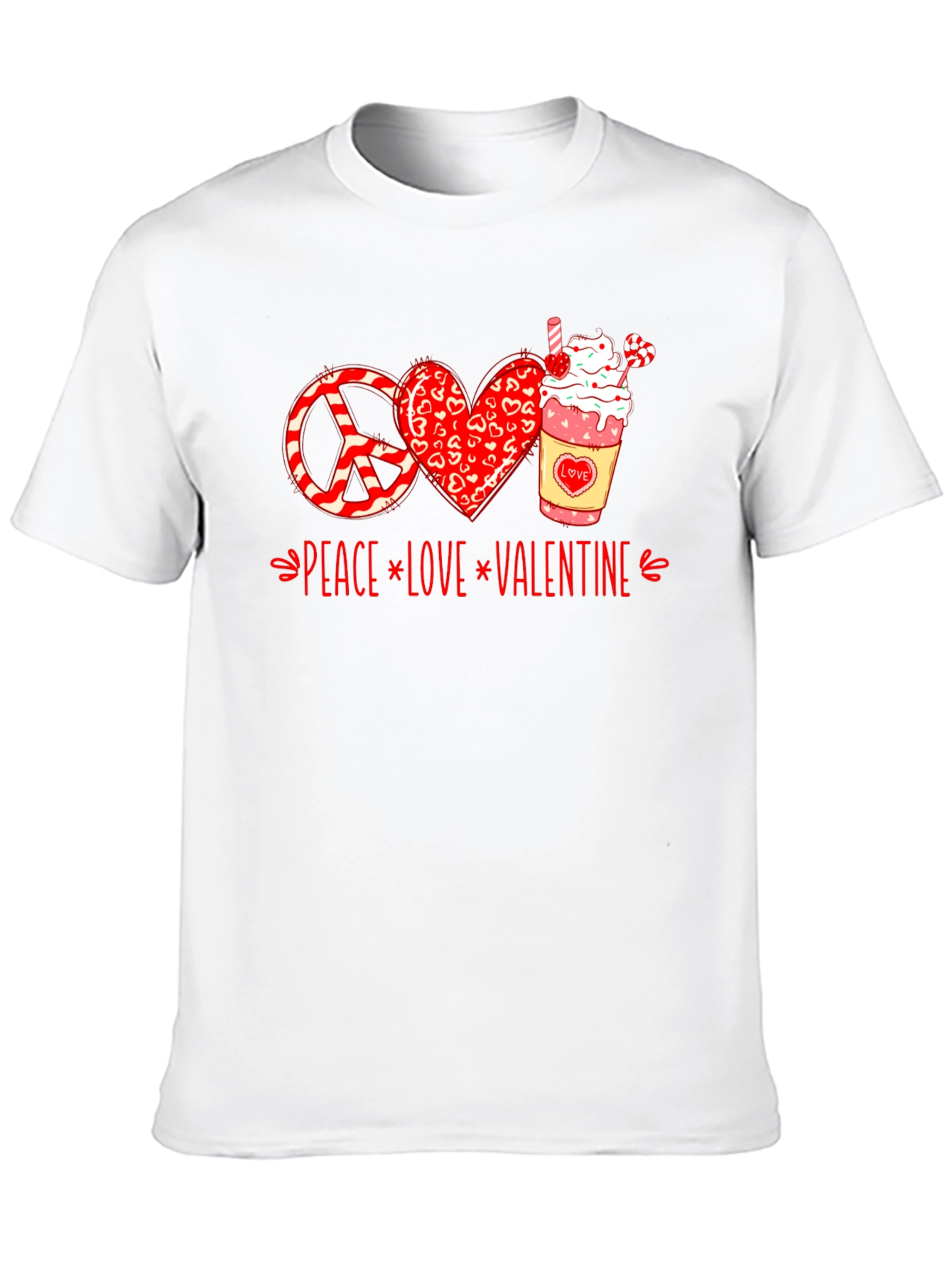 Peace Love Valentine T-Shirt - Holiday Graphic Tee