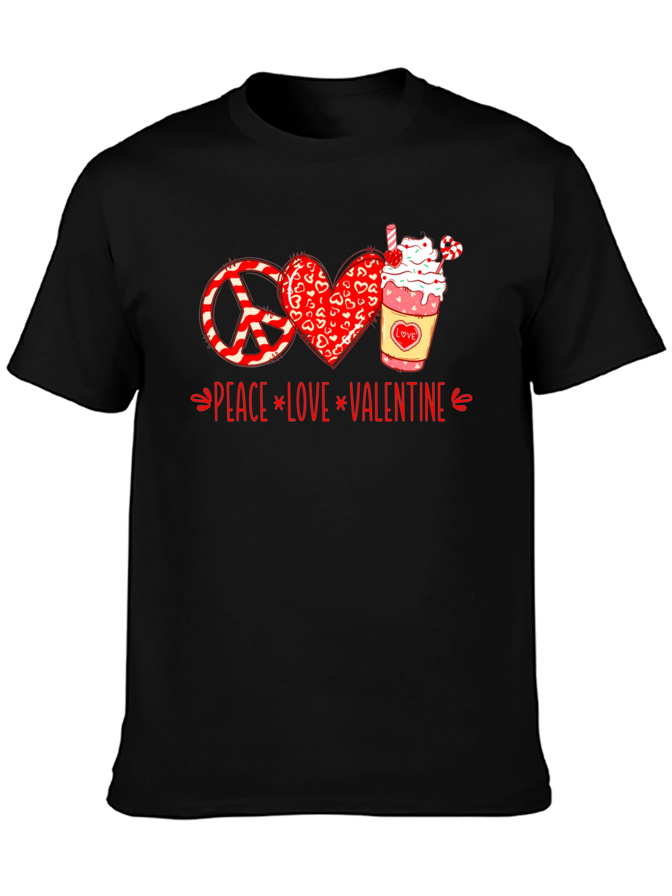 Peace Love Valentine T-Shirt - Holiday Graphic Tee