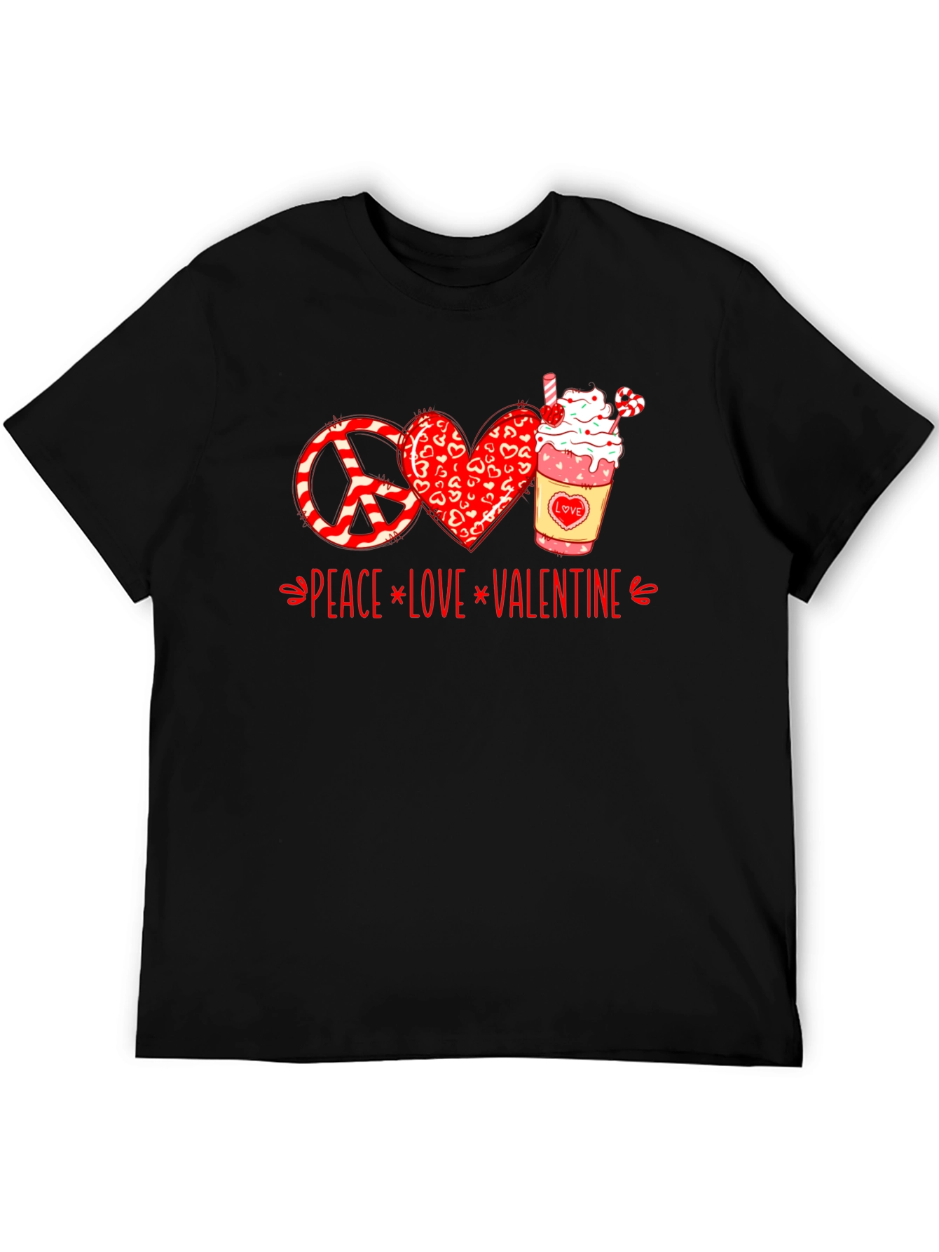 Peace Love Valentine T-Shirt - Holiday Graphic Tee