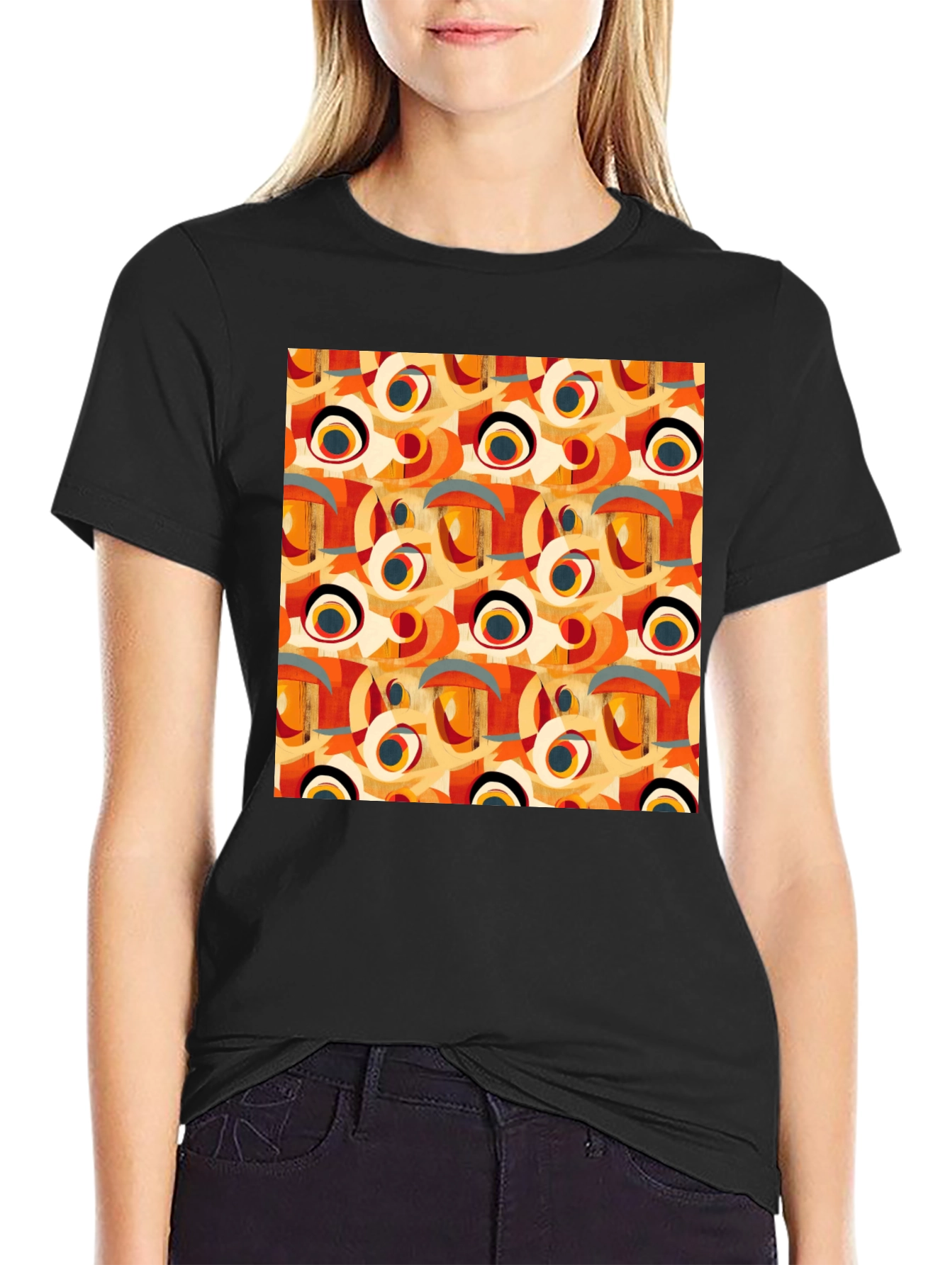 Abstract Pattern Crew Neck T-Shirt