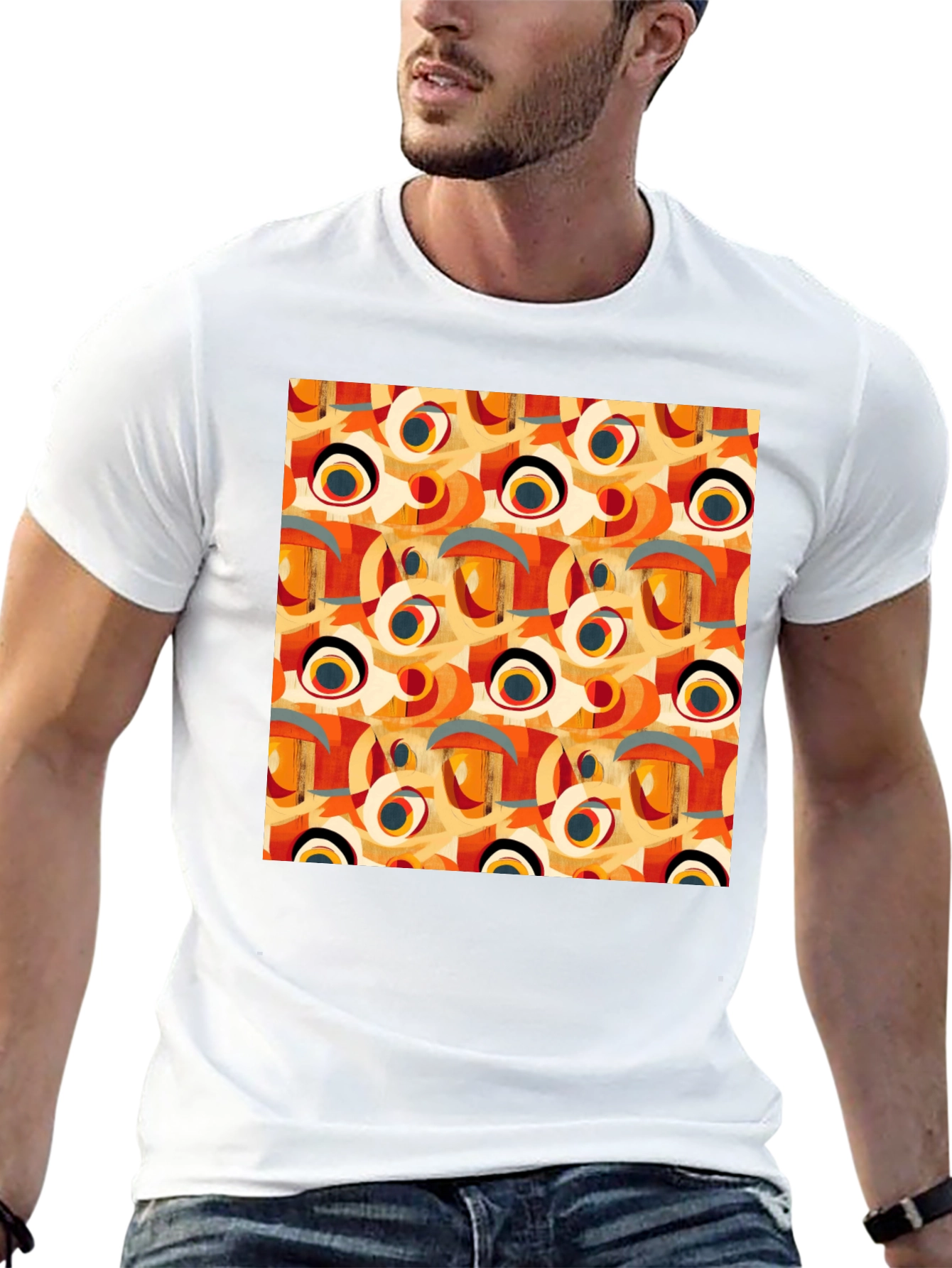 Abstract Pattern Crew Neck T-Shirt