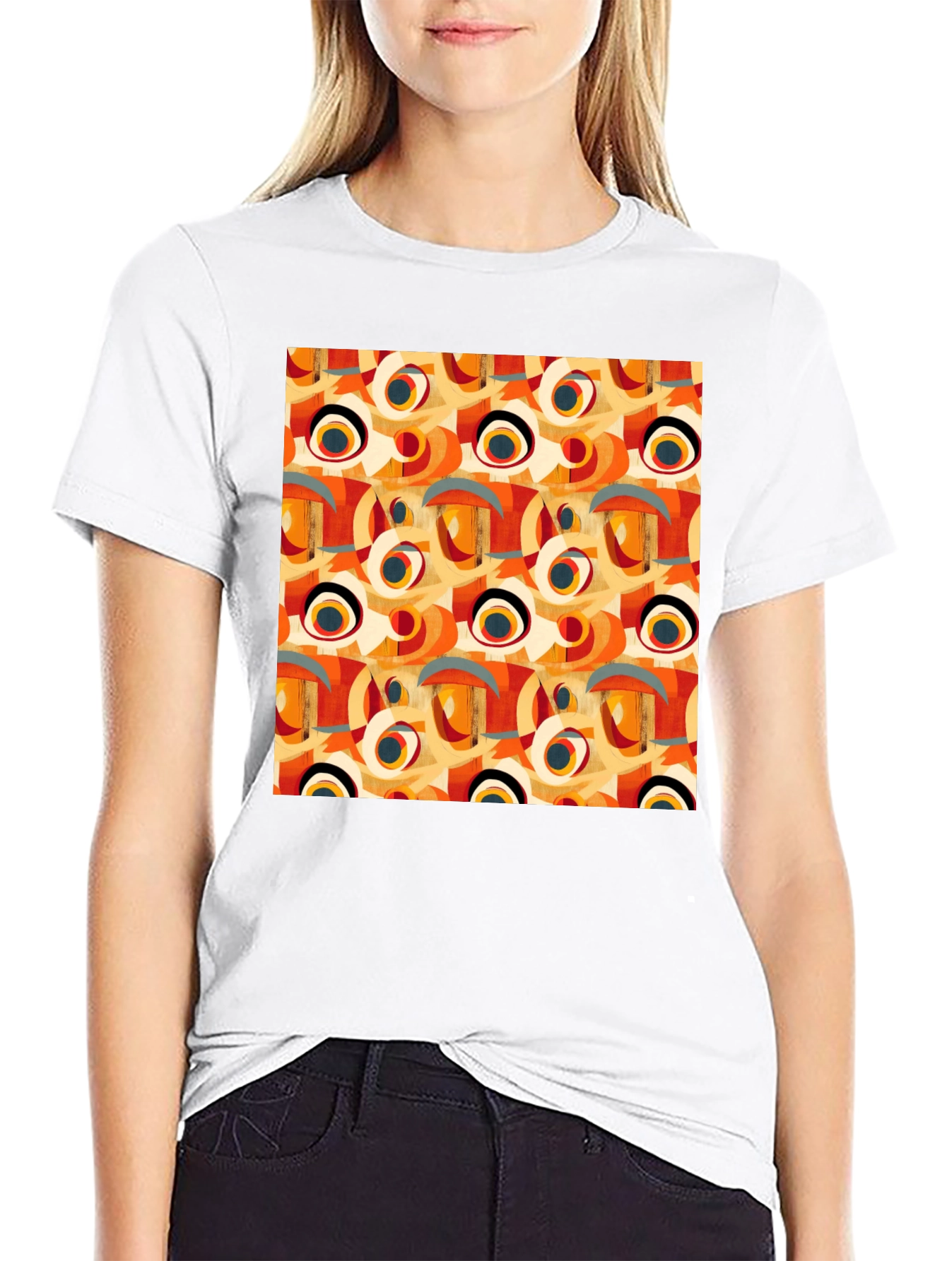 Abstract Pattern Crew Neck T-Shirt