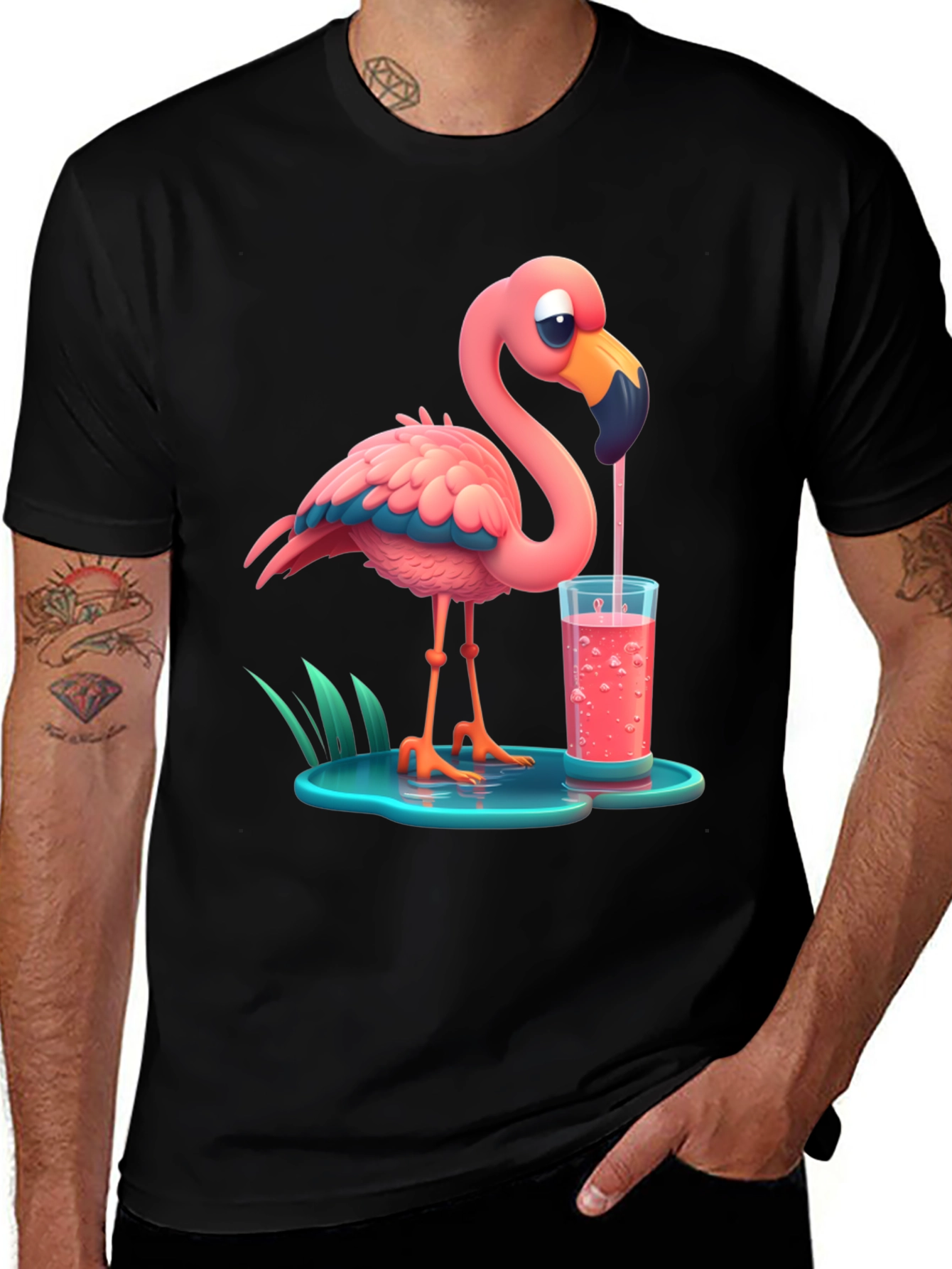 Cartoon Flamingo T-Shirt