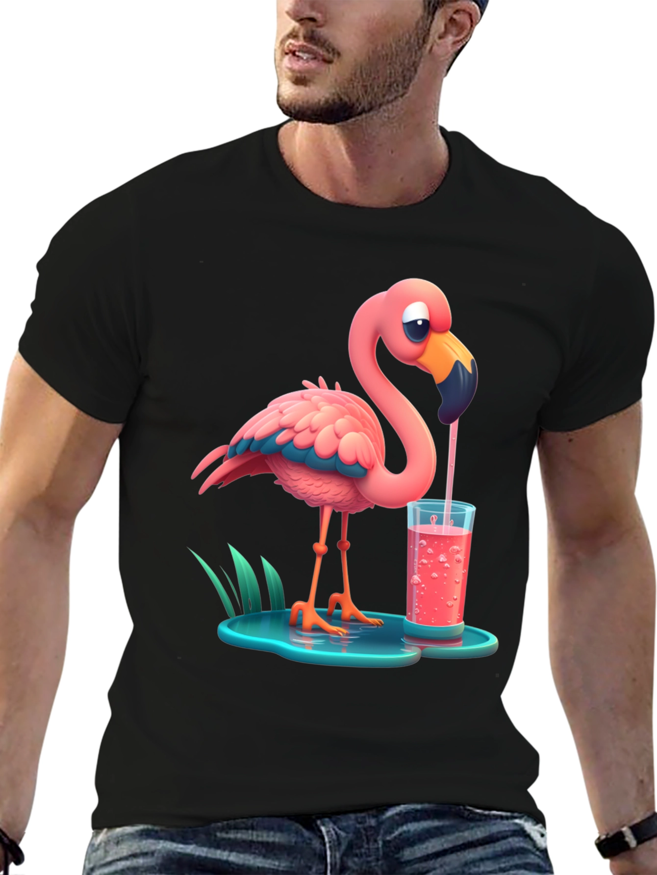 Cartoon Flamingo T-Shirt