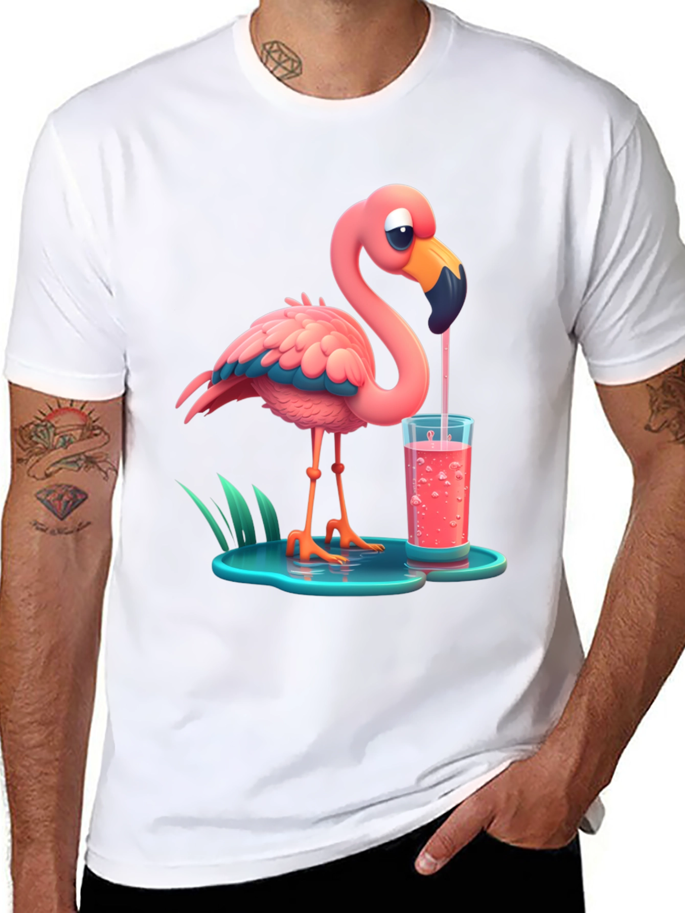 Cartoon Flamingo T-Shirt