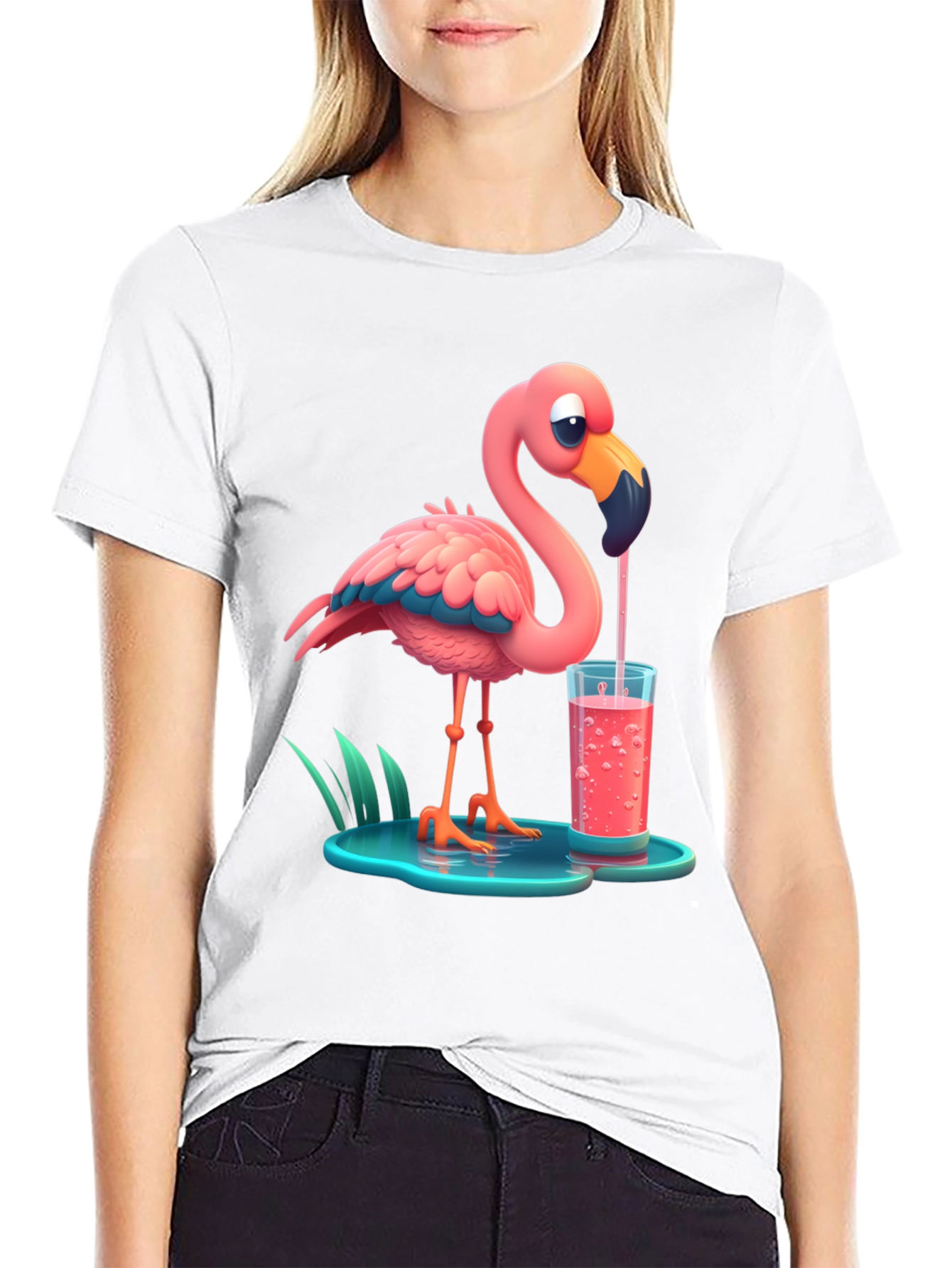 Cartoon Flamingo T-Shirt
