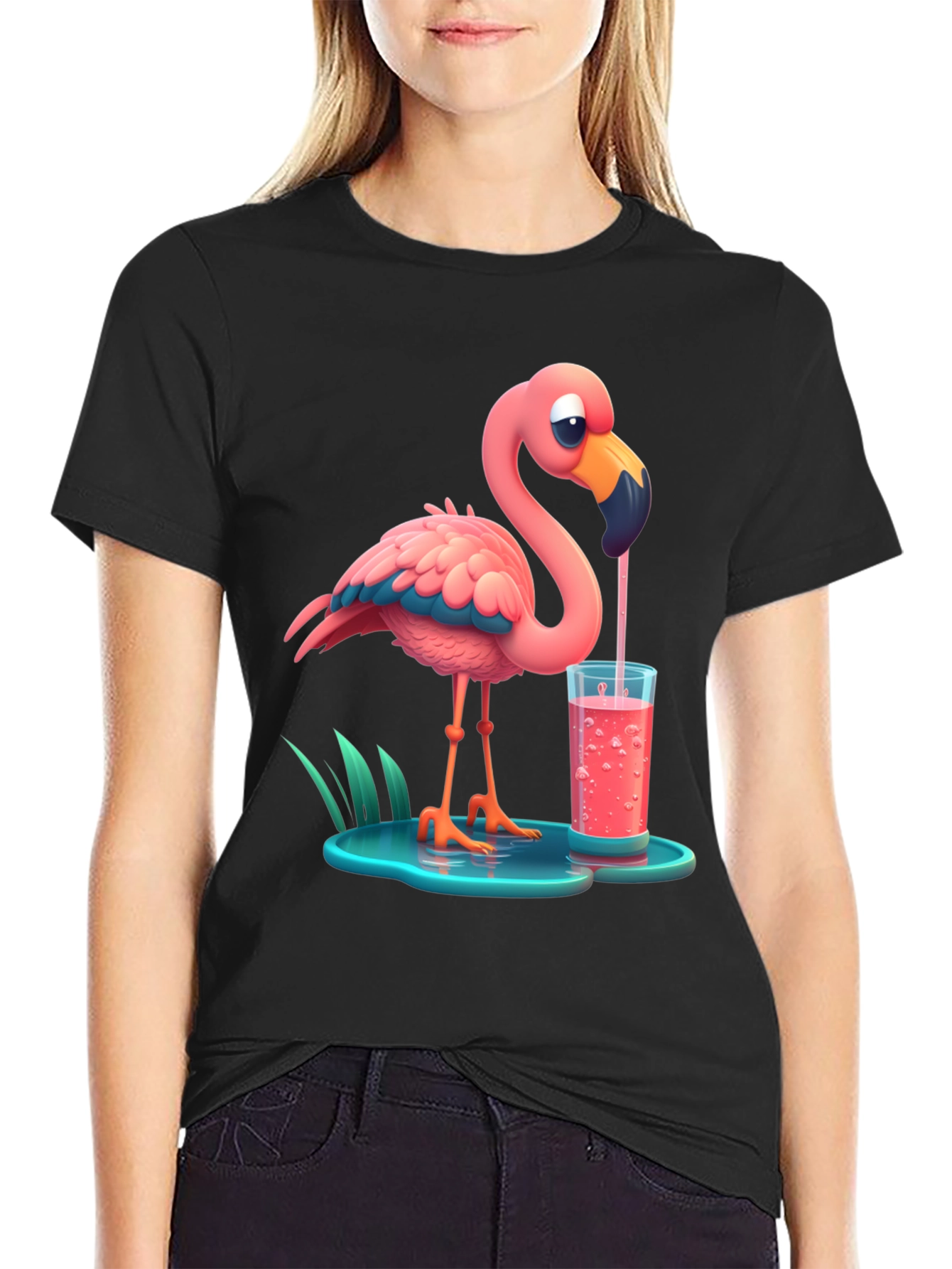 Cartoon Flamingo T-Shirt