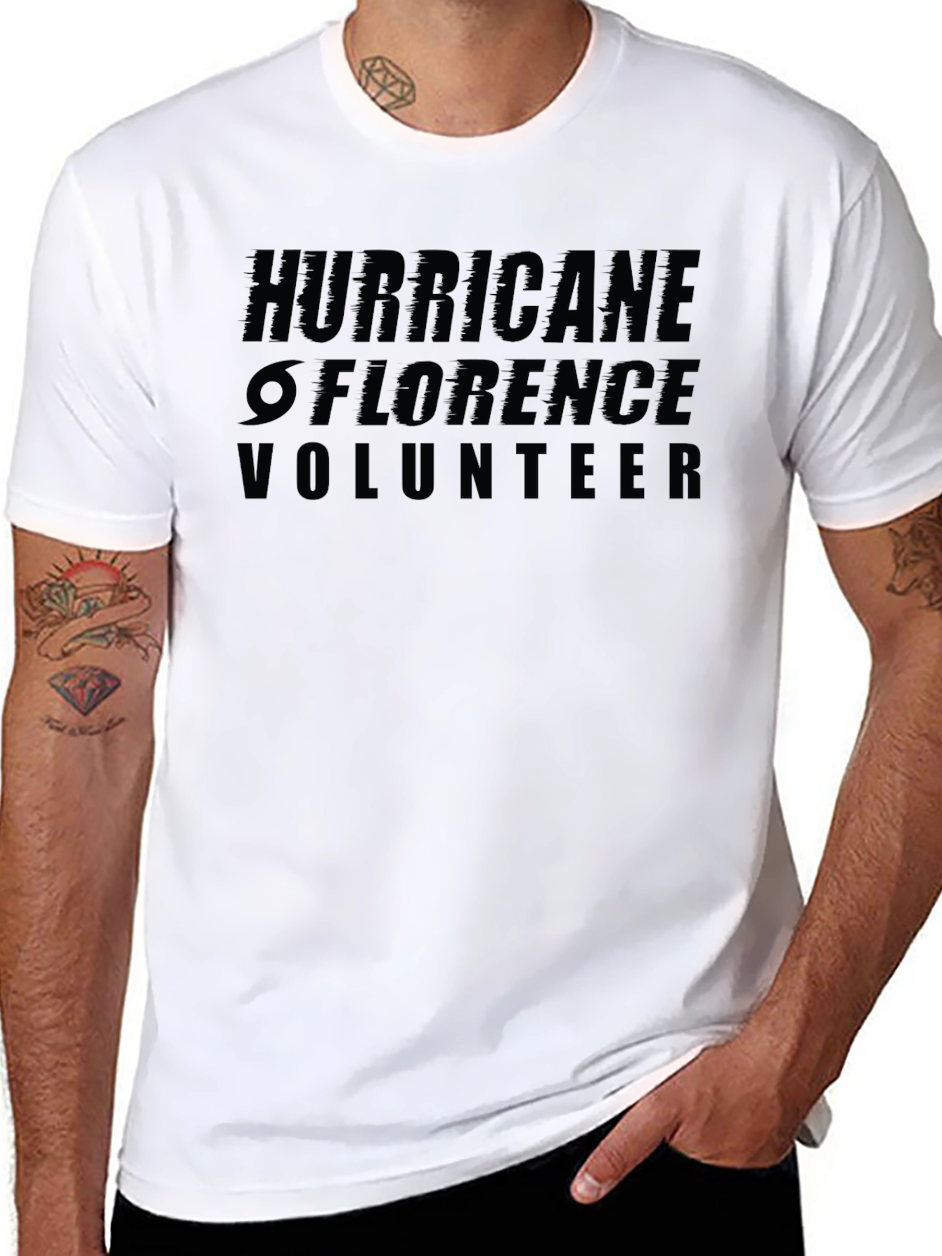Hurricane Florence Volunteer Black T-Shirt