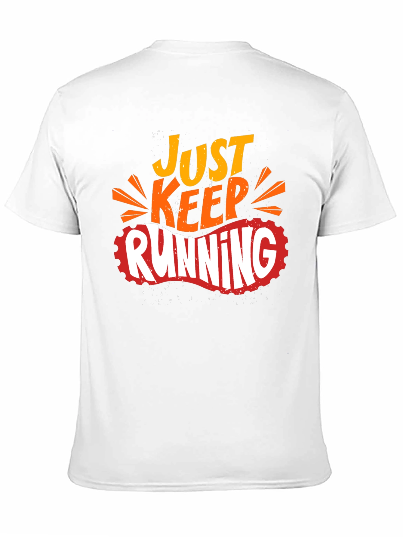 Just Keep Running Graphic Print Black T-Shirt