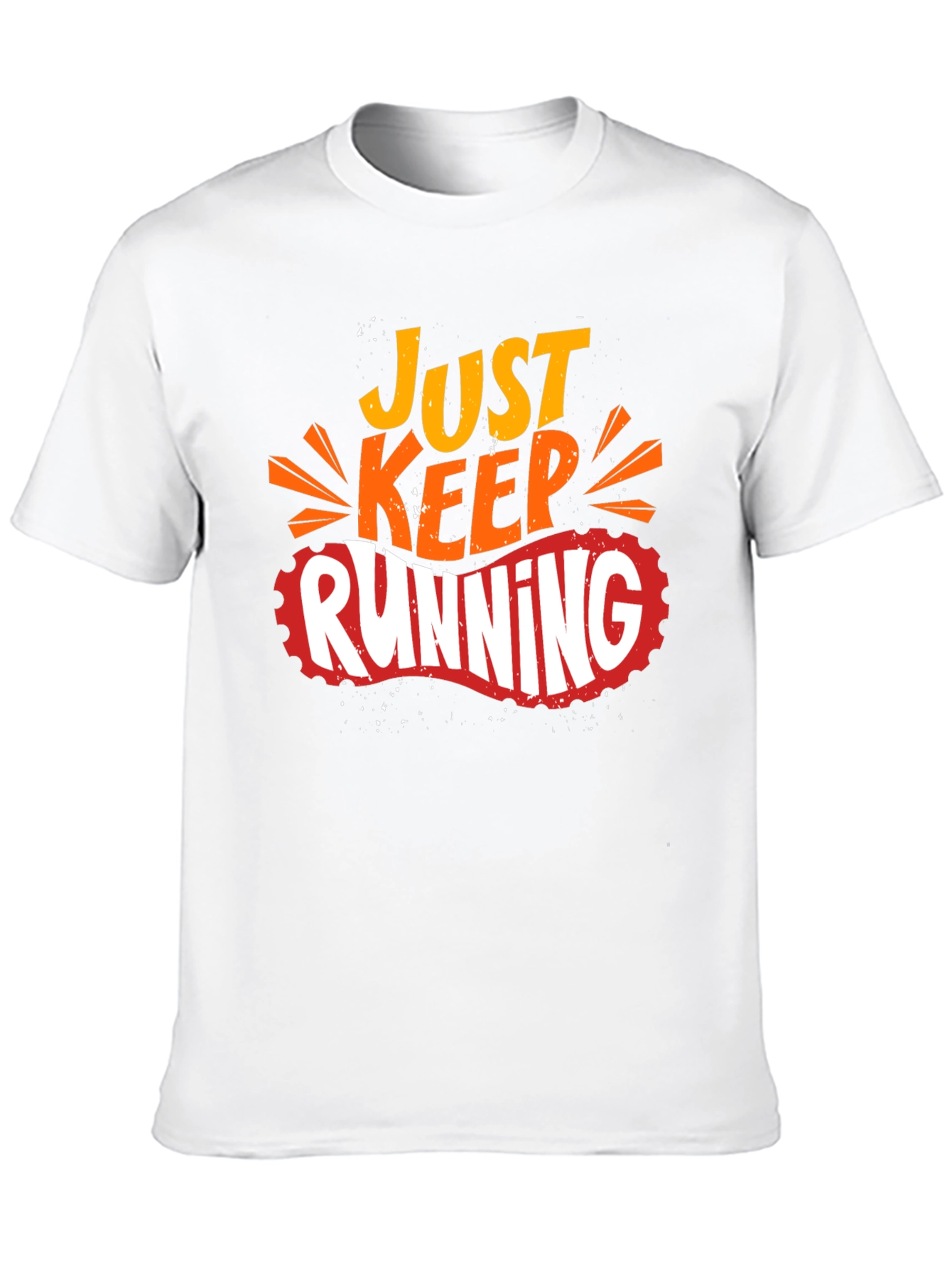 Just Keep Running Graphic Print Black T-Shirt