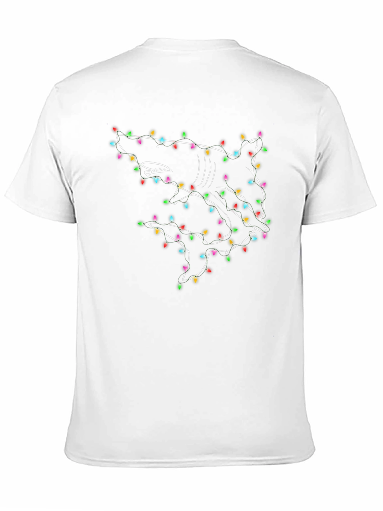 Shark Christmas Lights Graphic T-Shirt