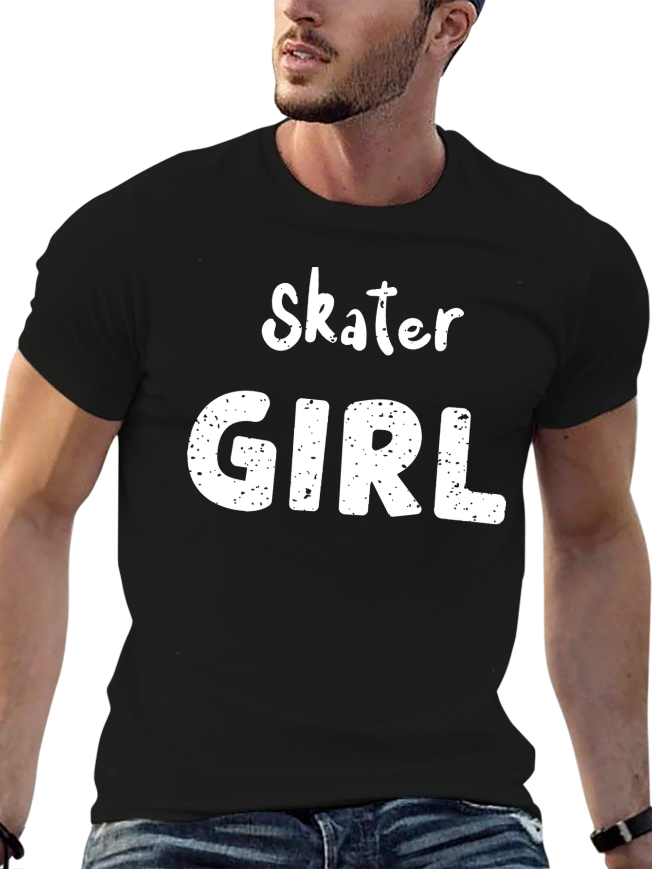 Skater Girl Black T-Shirt - Cool Casual Style