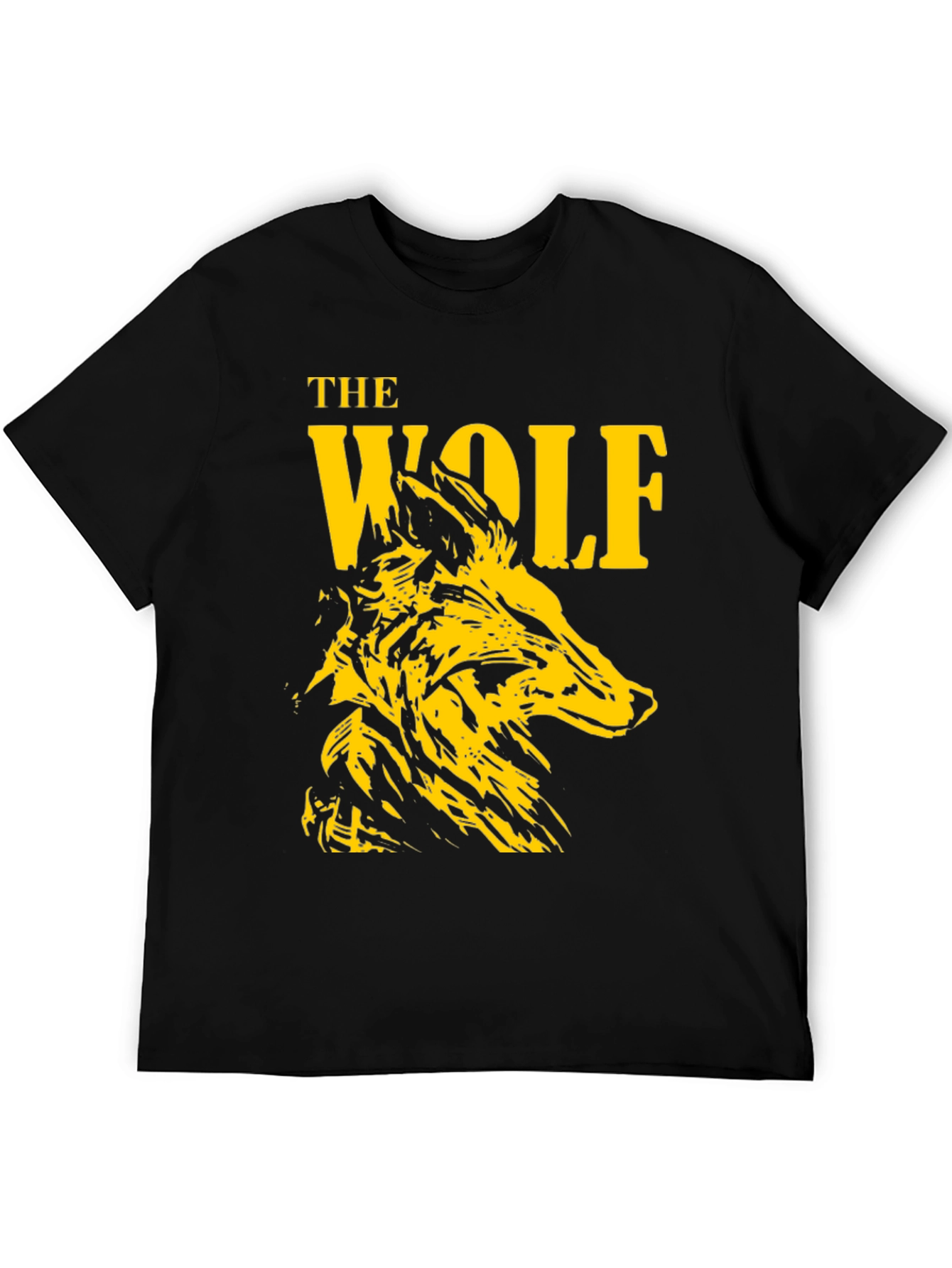 The Wolf Graphic Print Black T-Shirt