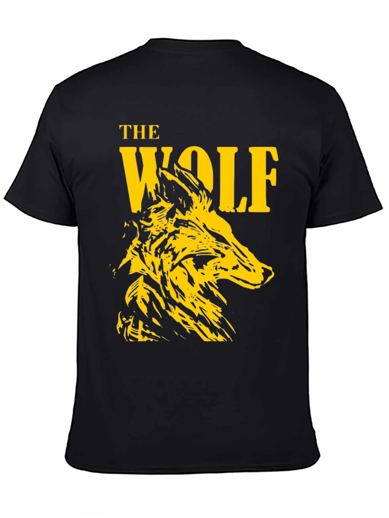 The Wolf Graphic Print Black T-Shirt