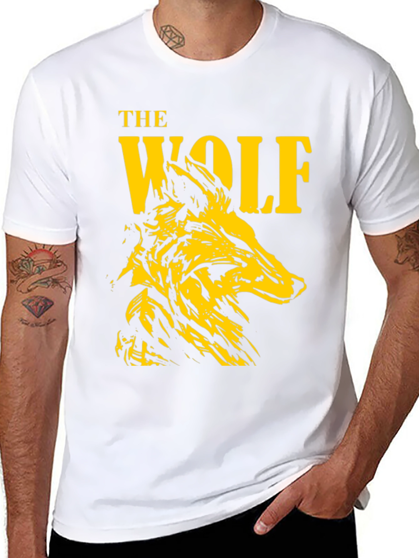 The Wolf Graphic Print Black T-Shirt