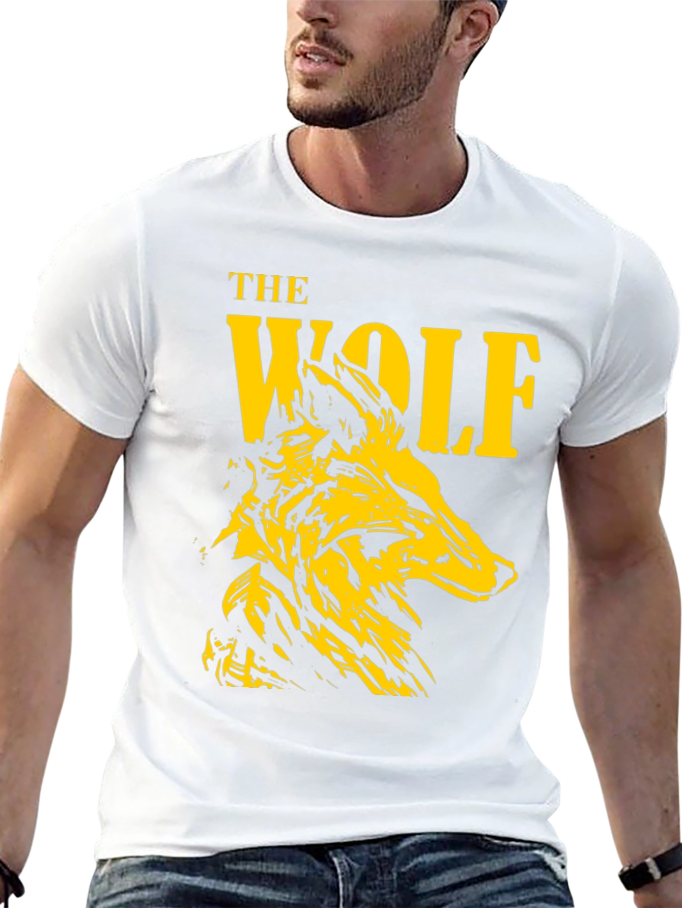 The Wolf Graphic Print Black T-Shirt