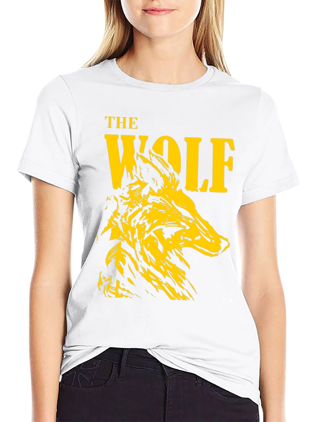 The Wolf Graphic Print Black T-Shirt