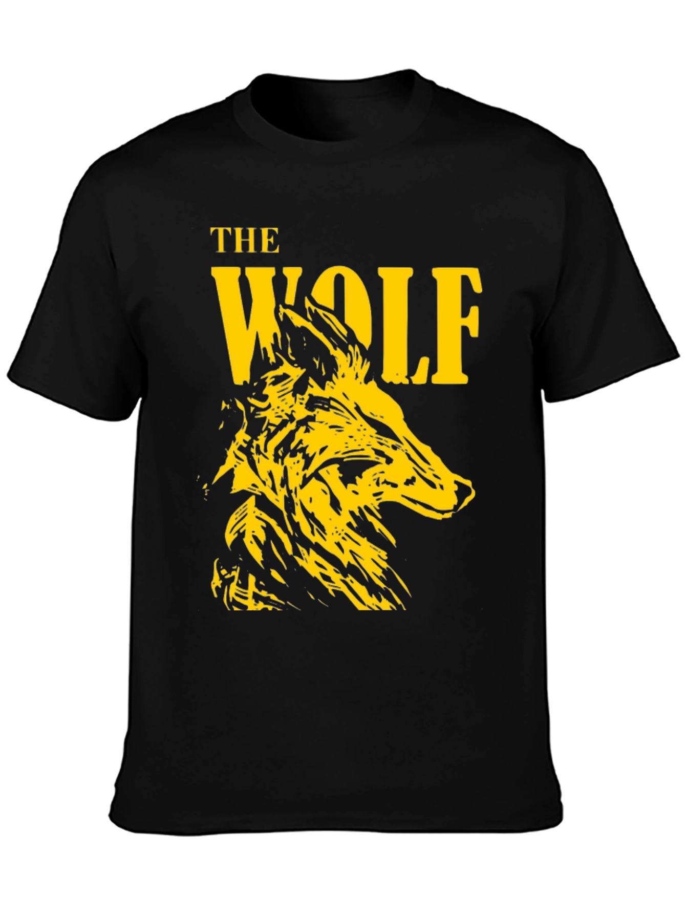 The Wolf Graphic Print Black T-Shirt