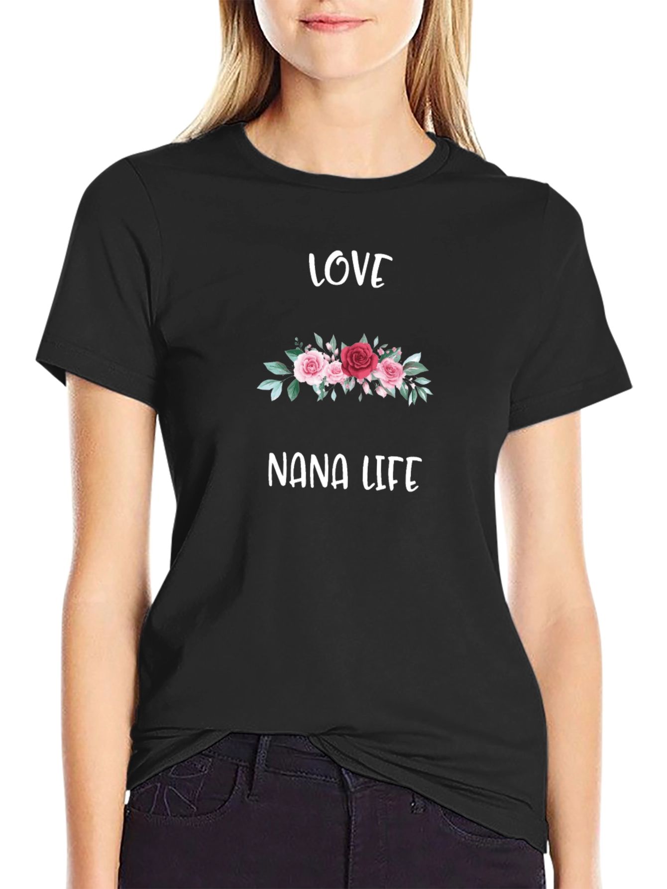 Love Nana Life Floral Graphic Tee