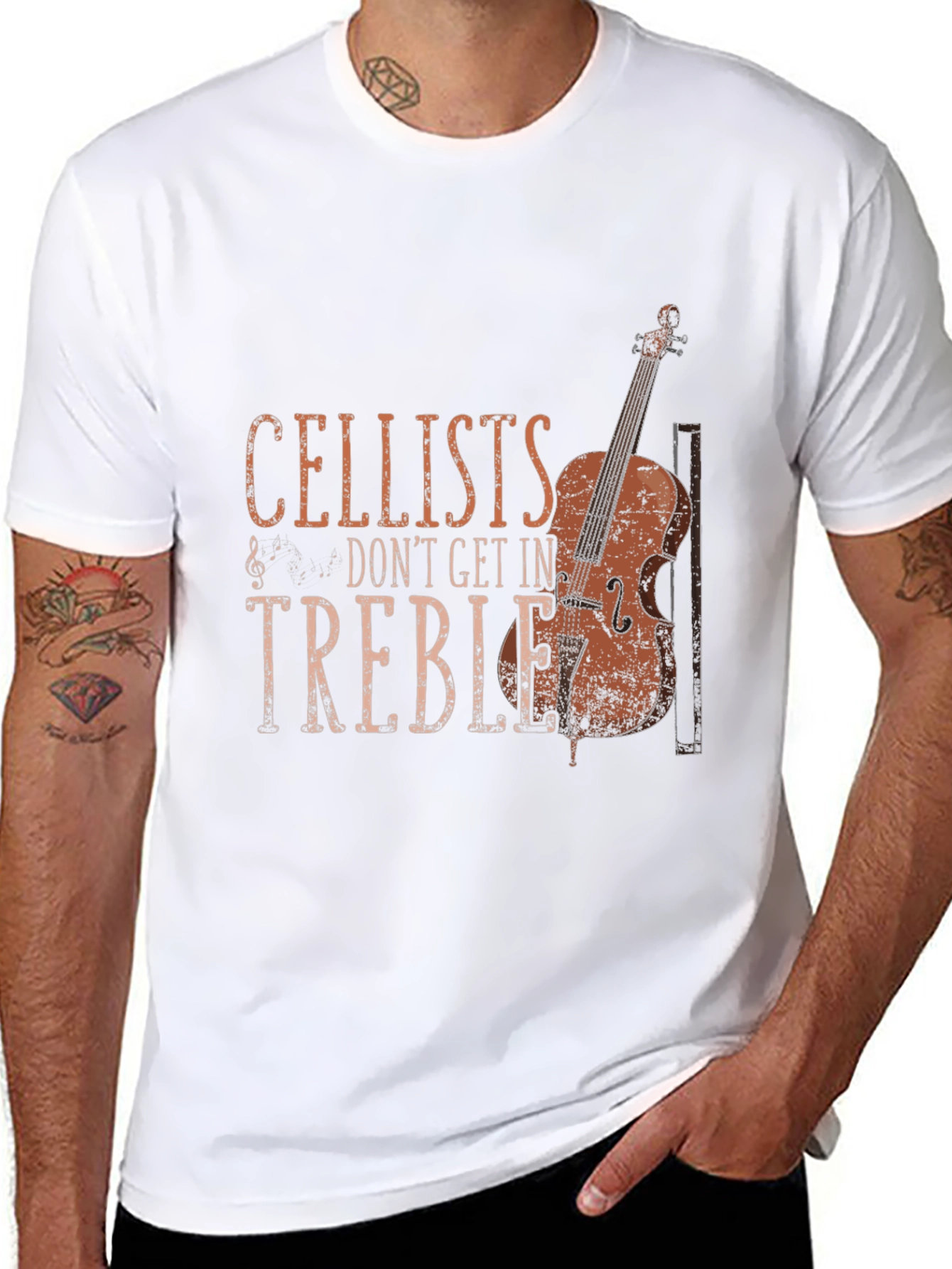 Cellists Dont Get In Treble Graphic T-Shirt