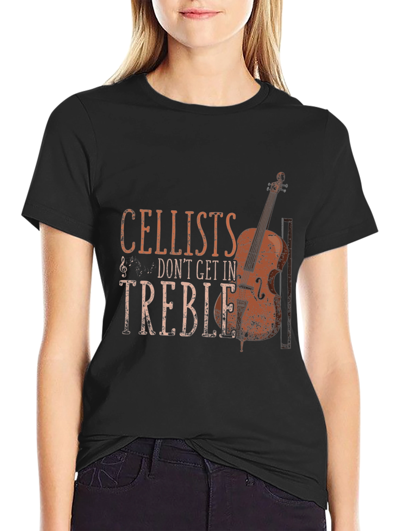 Cellists Dont Get In Treble Graphic T-Shirt