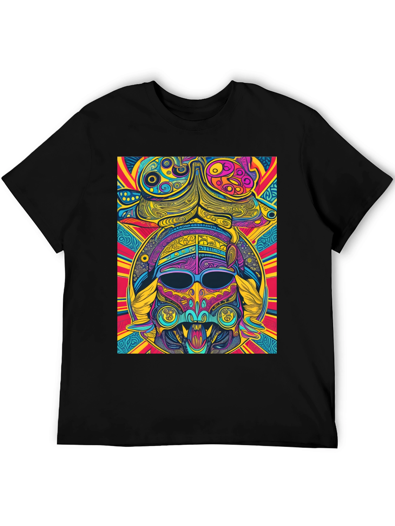 Psychedelic Aztec Warrior Graphic Tee