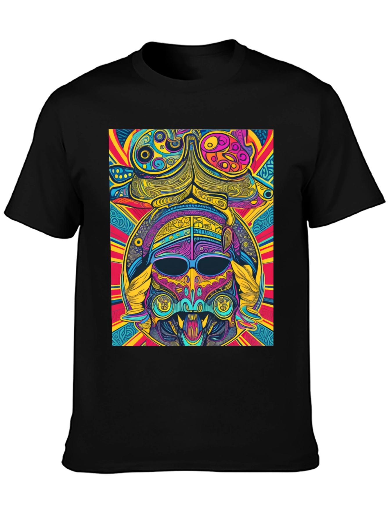 Psychedelic Aztec Warrior Graphic Tee