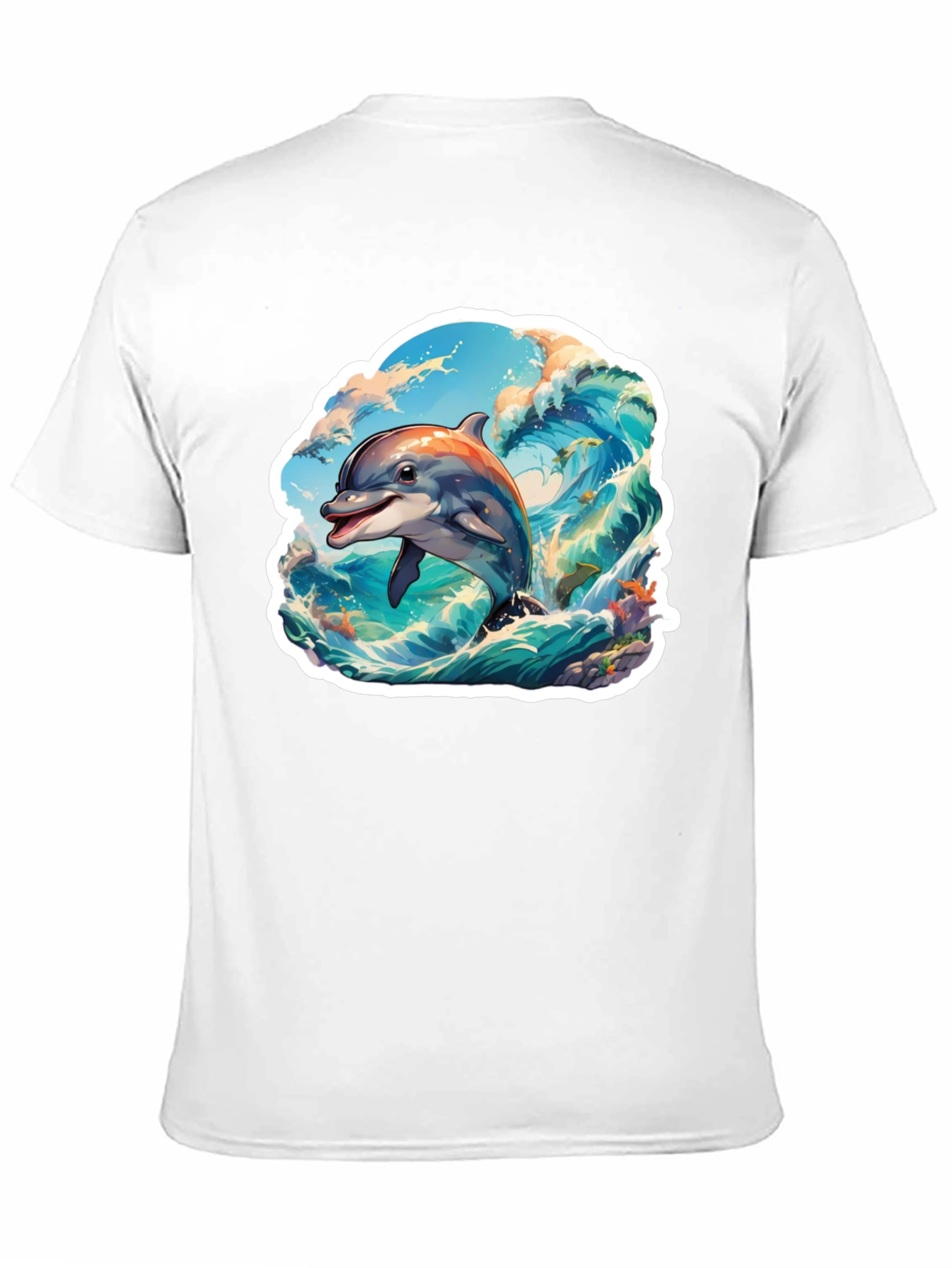 Dolphin Wave Graphic Tee - Stylish Unisex T-Shirt