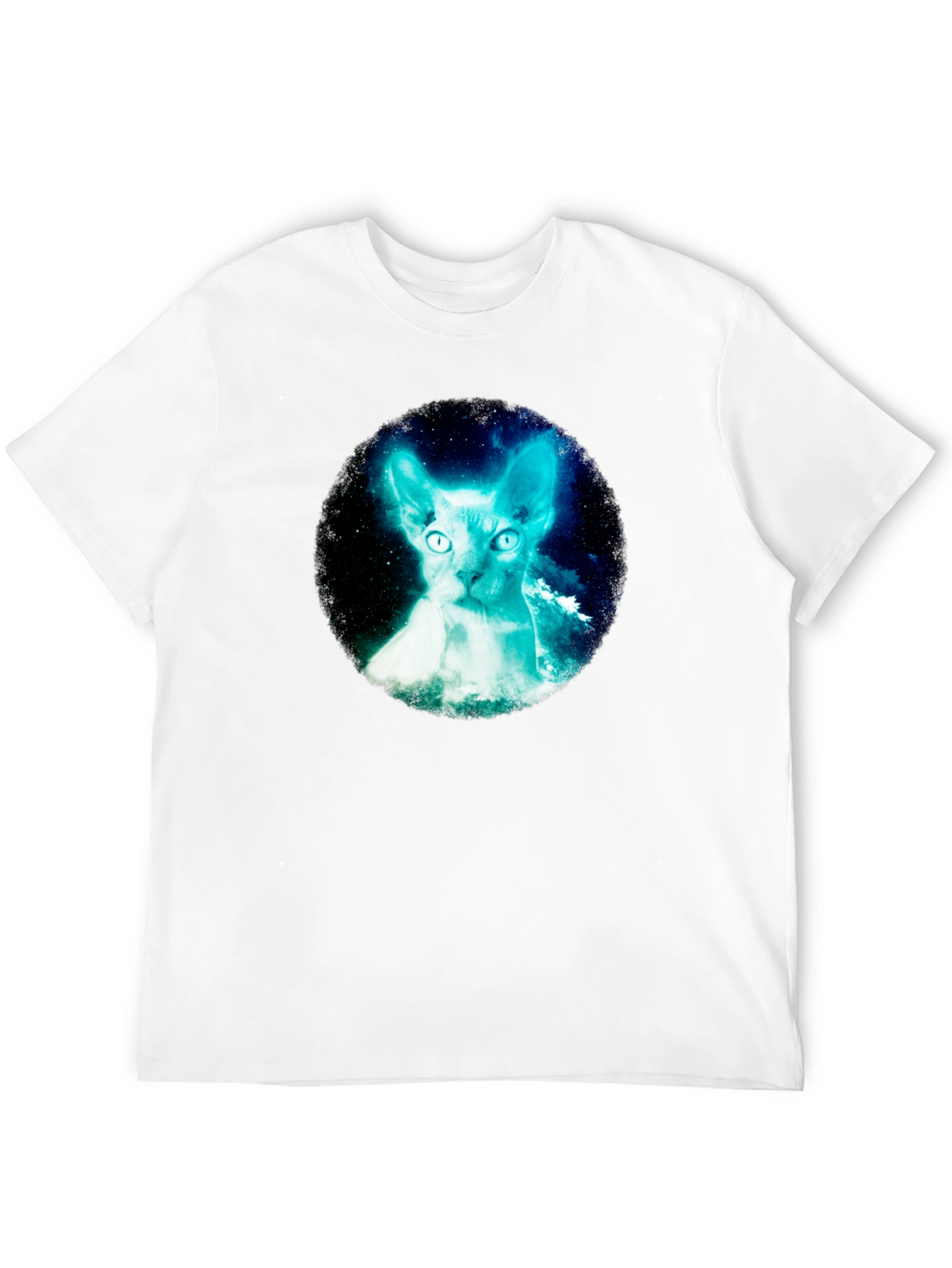 Sphynx Cat Galaxy Graphic Black T-Shirt