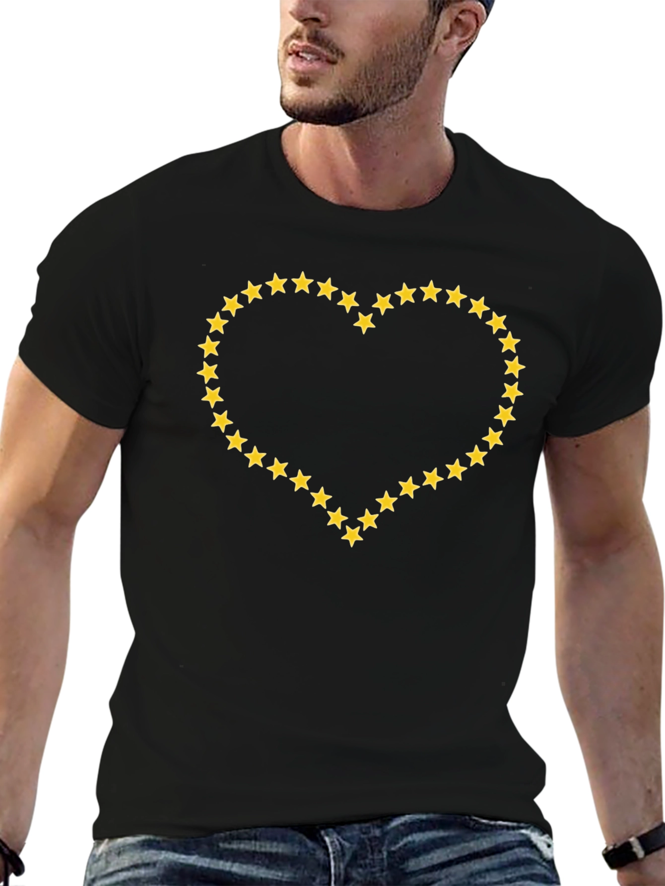 Starry Heart T-Shirt - Soft Cotton Crew Neck