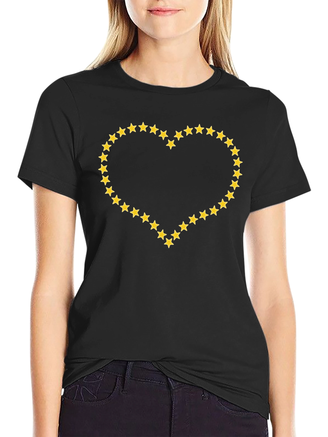 Starry Heart T-Shirt - Soft Cotton Crew Neck