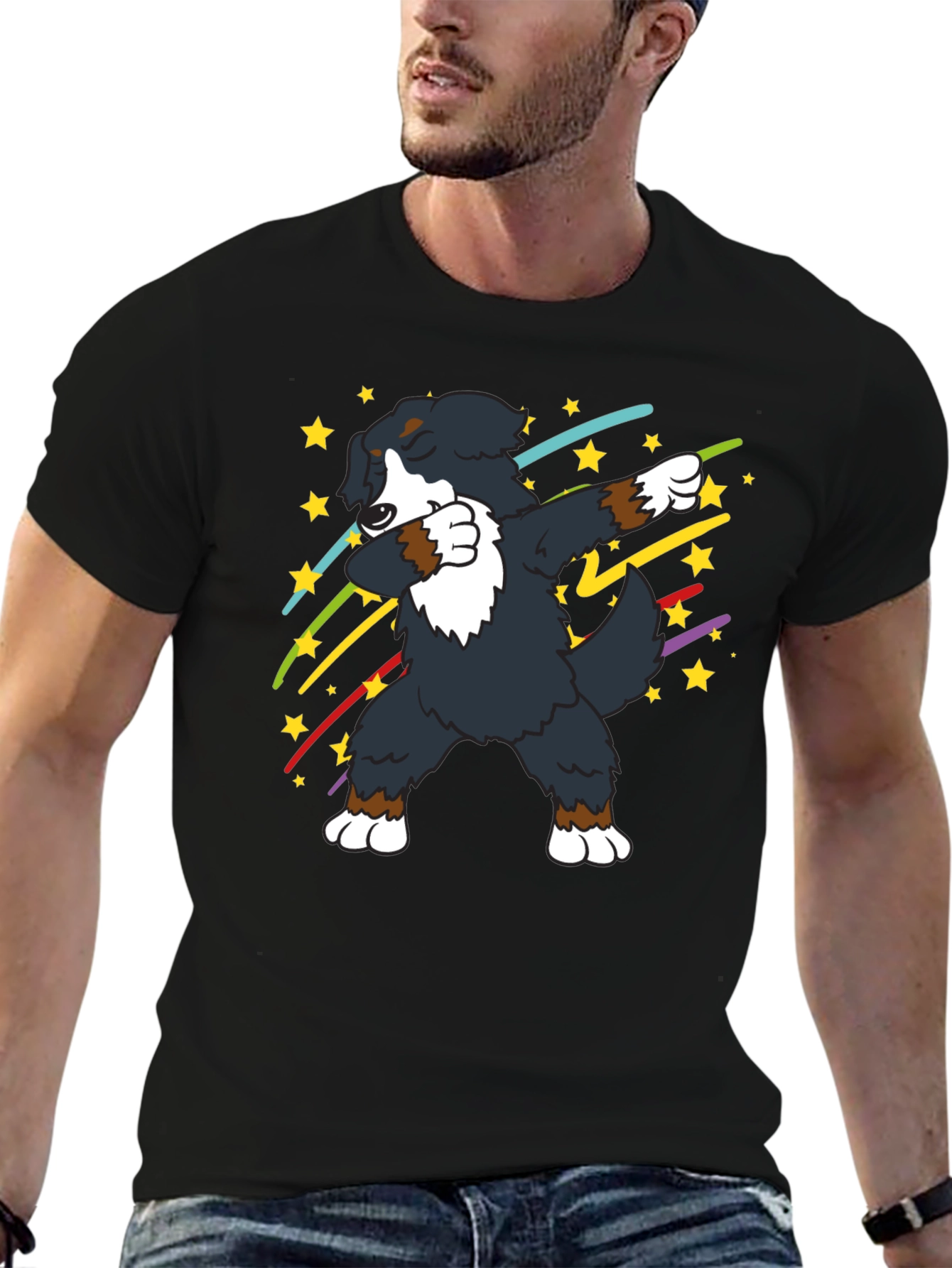 Dabbing Dog Graphic Tee - Black